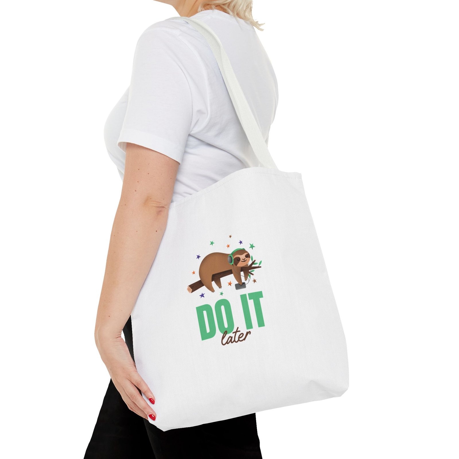 Do It Later Sloth Lazy Cartoon Illustration - Tote Bag - Image 8