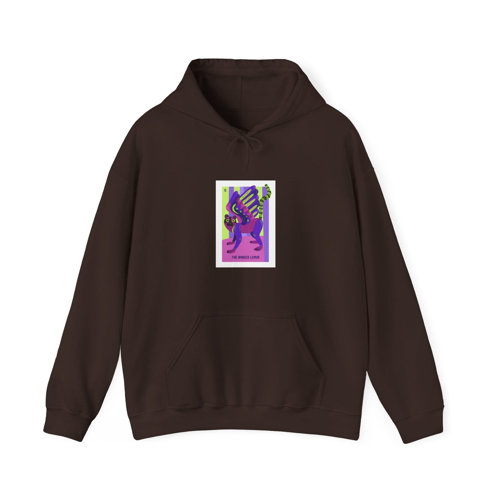 Colorful Winged Lemur Artistic Illustration - Hoodie - Image 5