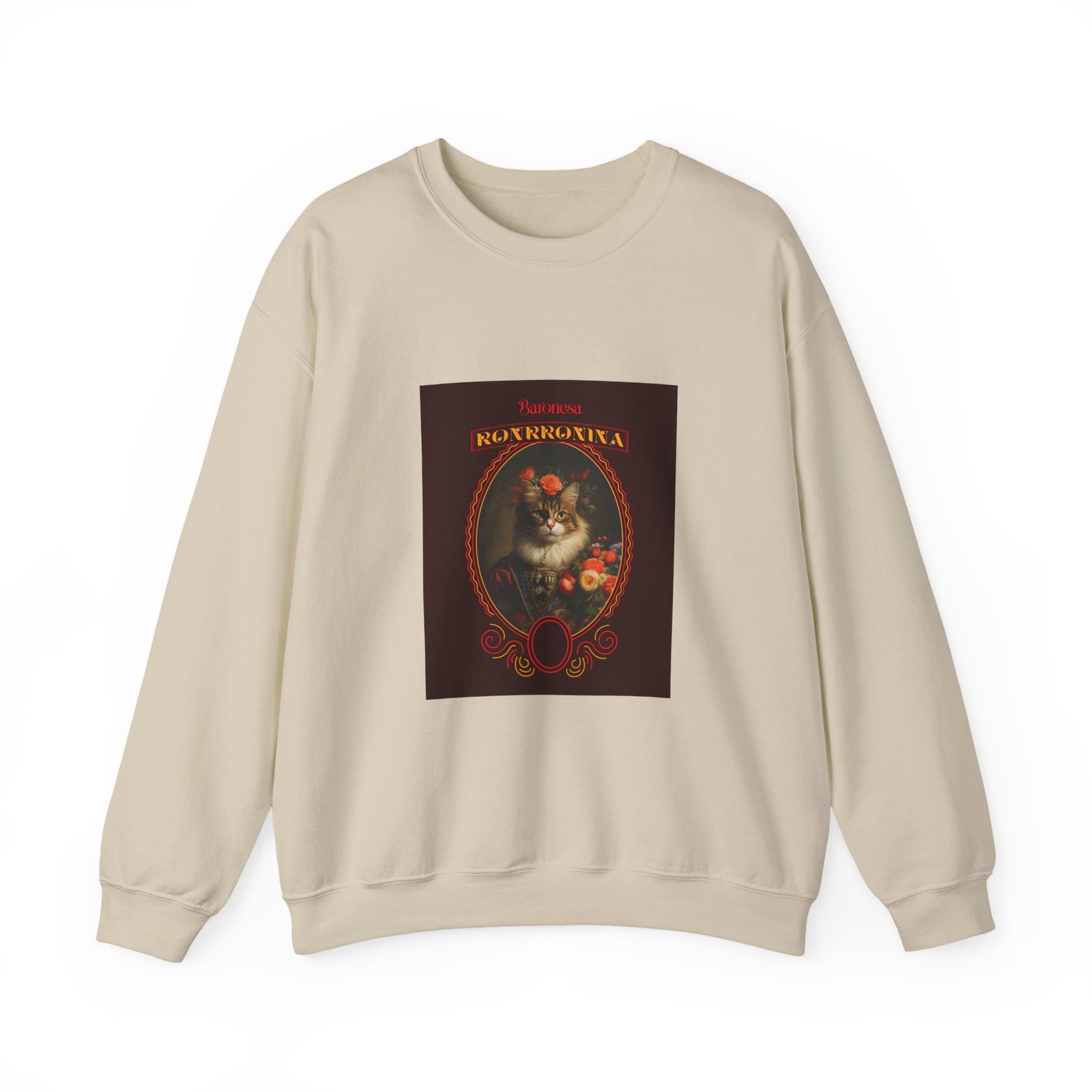 Baronessa Murronika Vintage Cat Illustration with Elegant Flair - Sweatshirt - Image 5