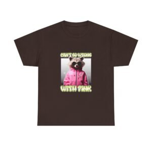 Can't Go Wrong With Pink Raccoon Stylish Graphic Design - T-shirt