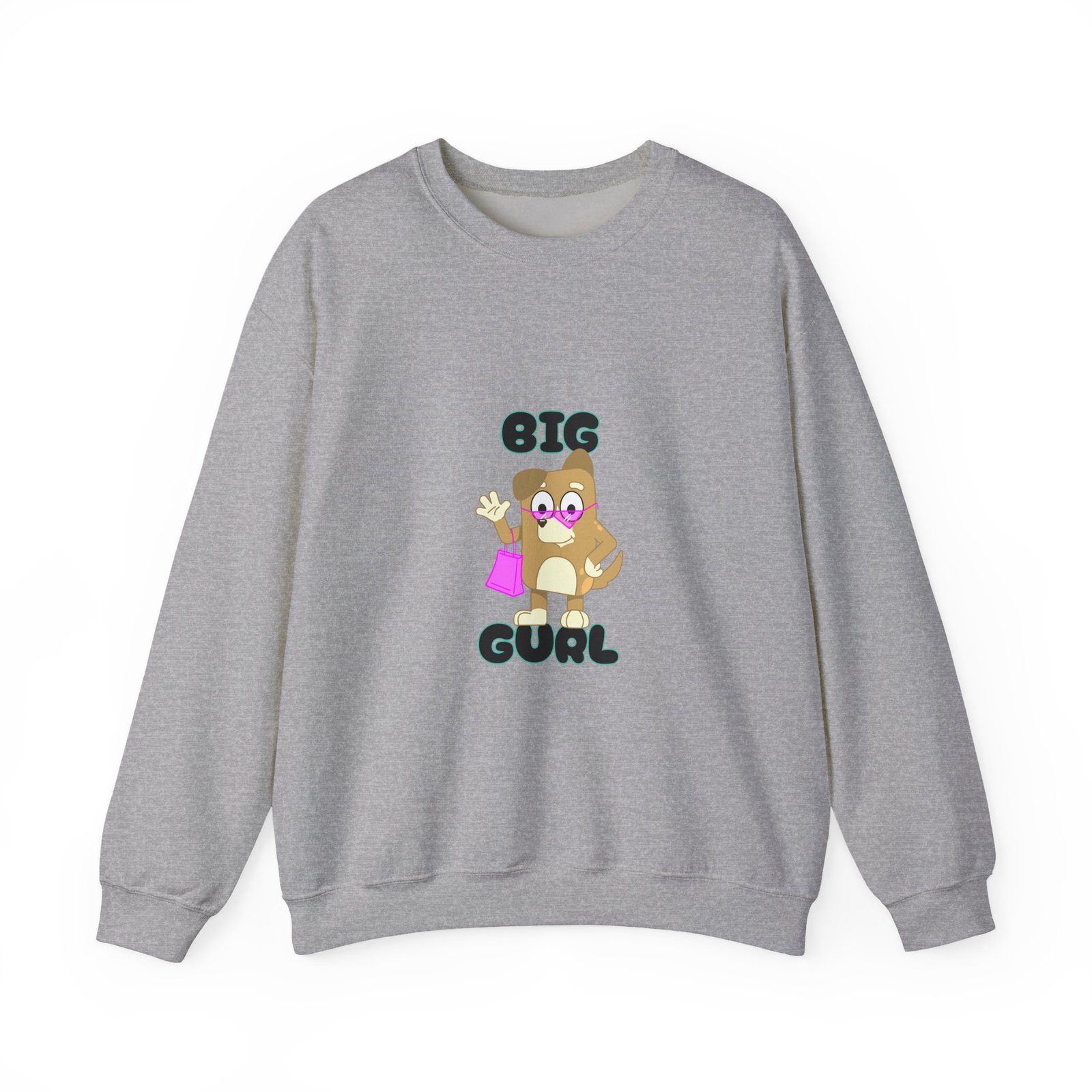 Big Gurl Squirrel Shopper Cartoon with Groceries and Bag - Sweatshirt - Image 9