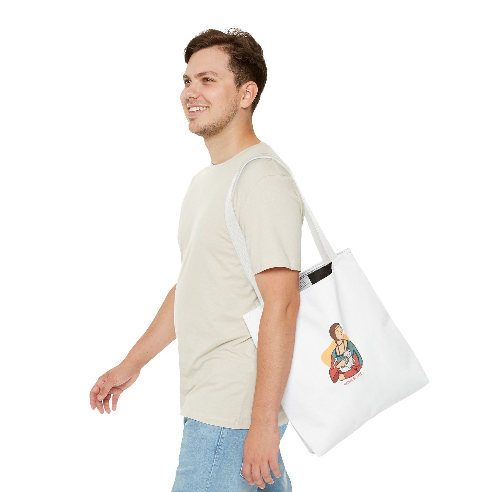 Mother of Cats Playful Feline Queen Graphic - Tote Bag - Image 7