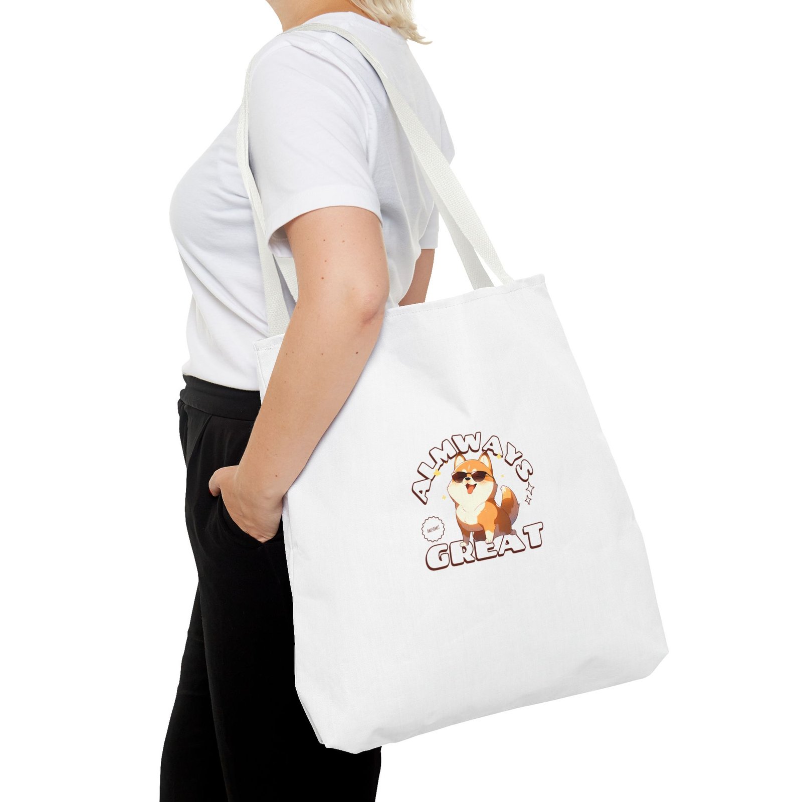 Always Great Dog Cheerful Bright Happy Canine Design - Tote Bag - Image 12