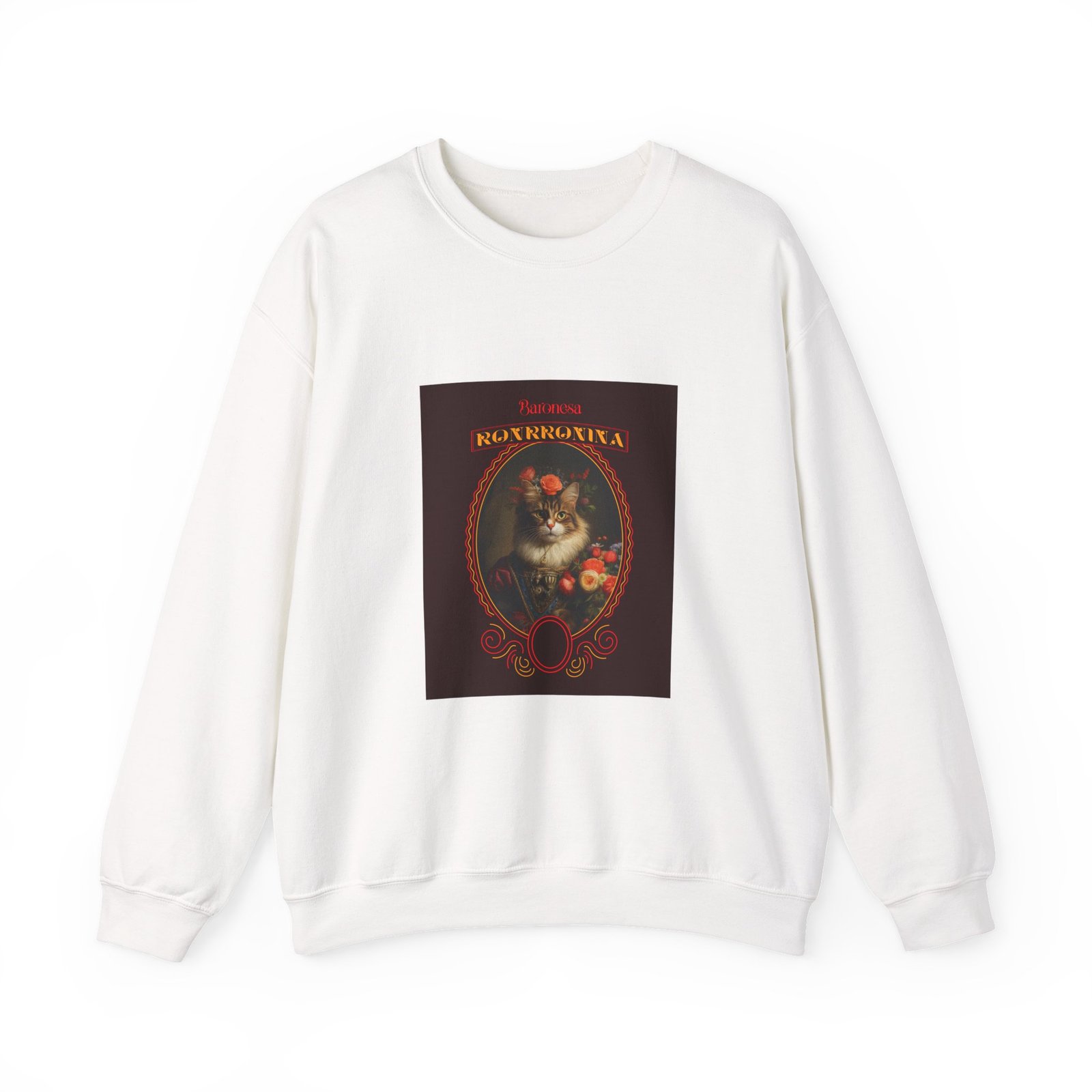 Baronessa Murronika Vintage Cat Illustration with Elegant Flair - Sweatshirt