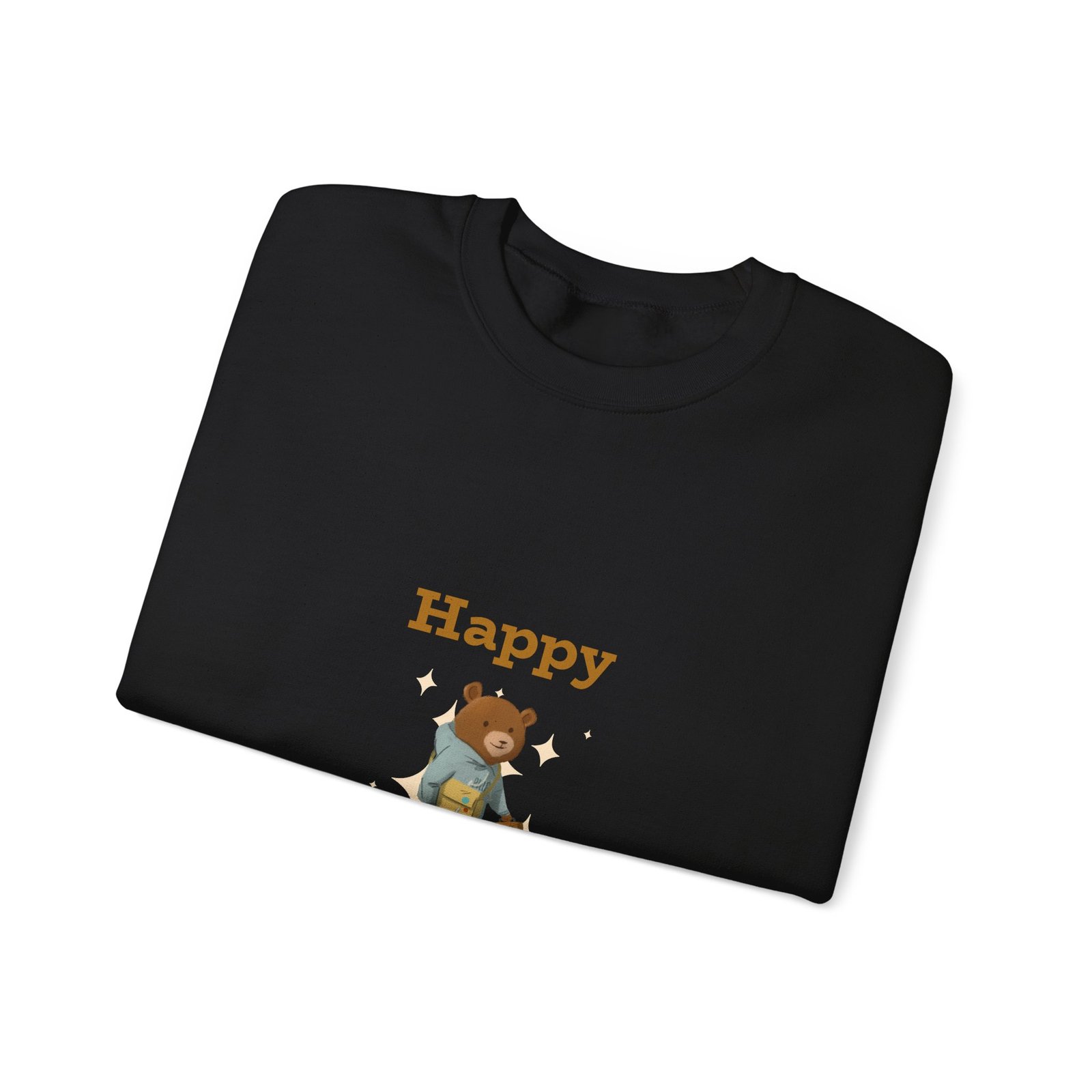 Cheerful Bear Celebrating Happy First Day Design - Sweatshirt - Image 3