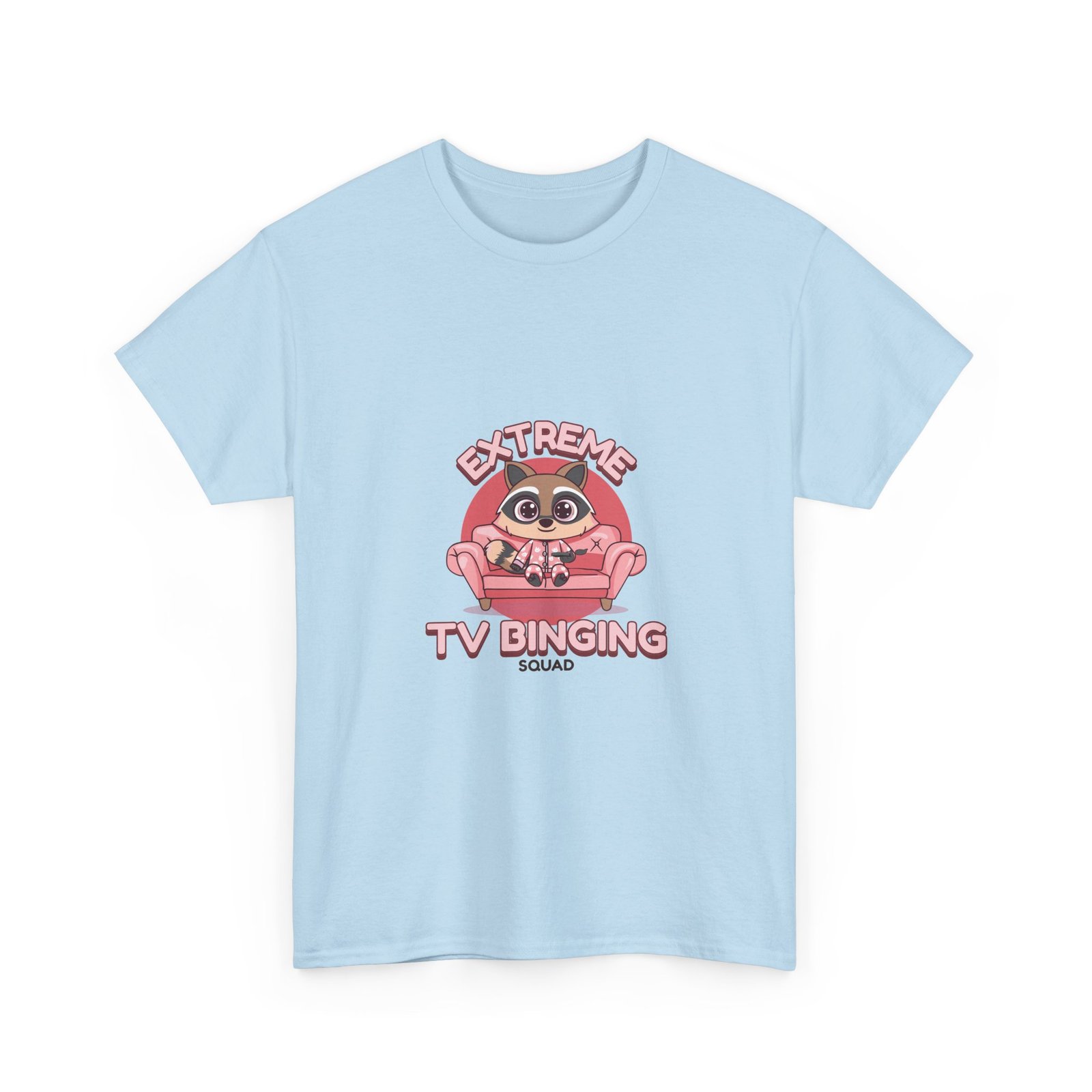 Extreme TV Binging Squad Raccoon Gamer Graphic - T-shirt - Image 11