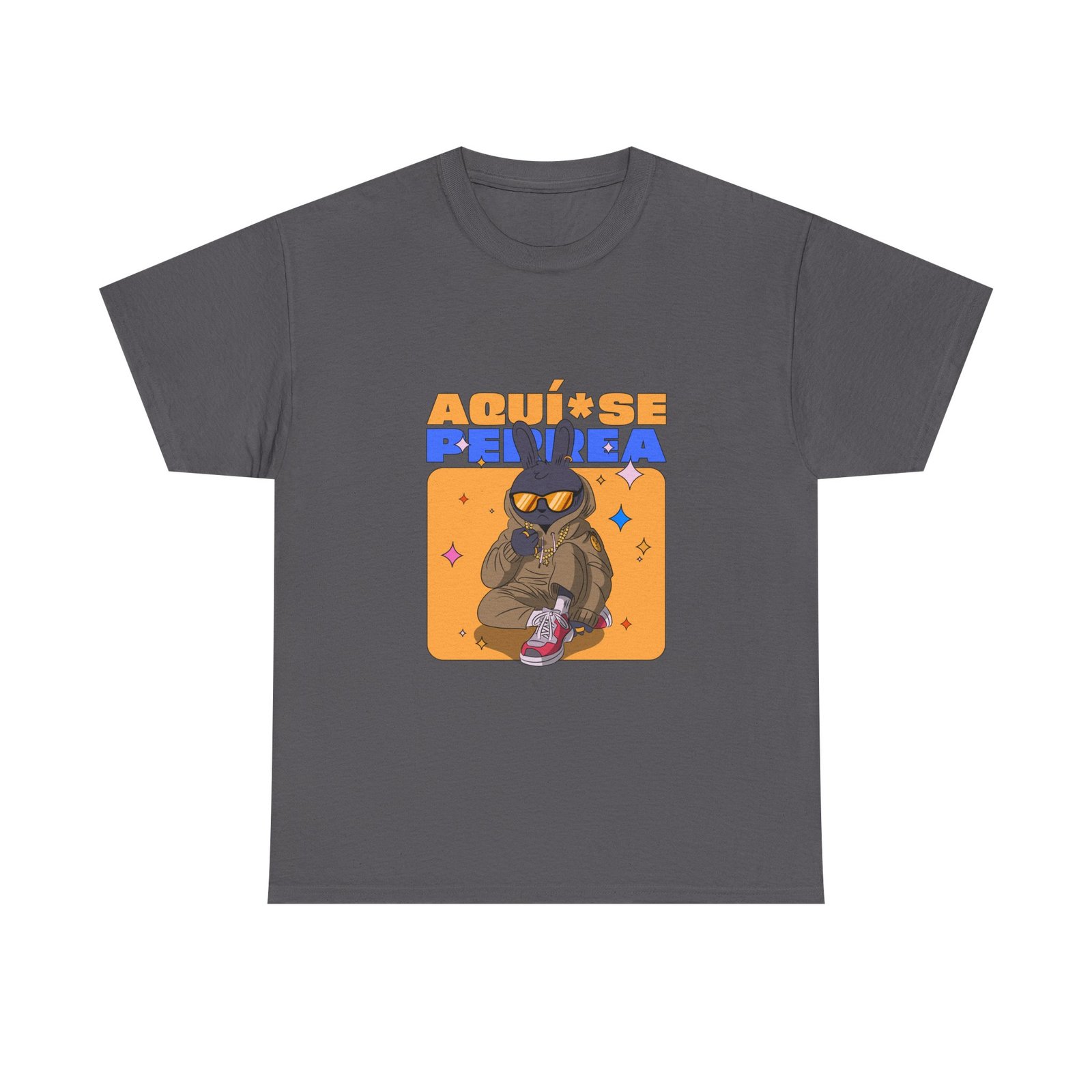 AQUÍ SE PERREA Bunny Urban Streetwear Graphic Design - T-shirt - Image 5