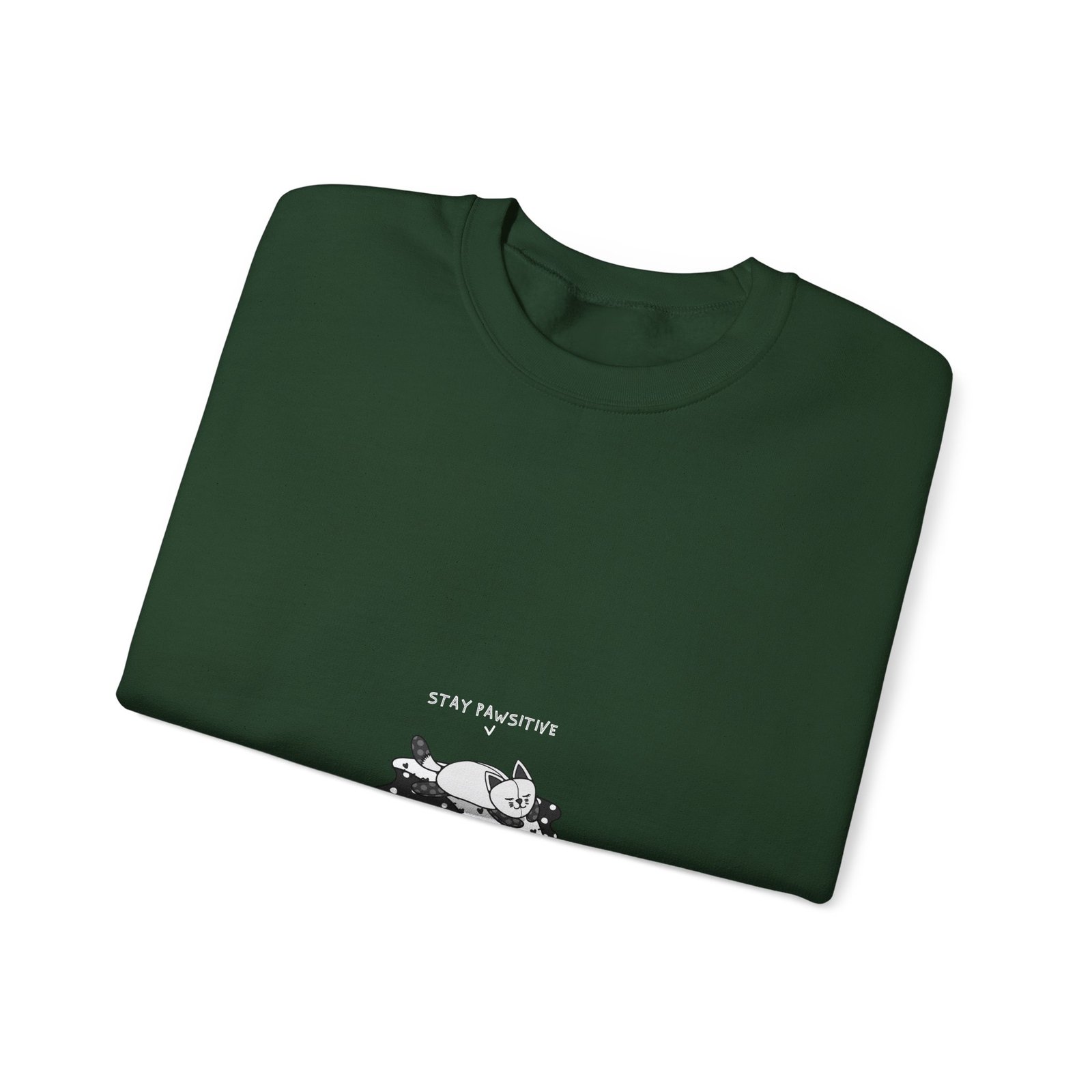 Stay Pawsitive Cat Hopeful Inspirational Design - Sweatshirt - Image 7