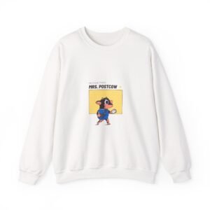 Mrs. Postcow Funny Cartoon Cow with Postal Theme - Sweatshirt