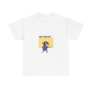 Mrs. Postcow Funny Cartoon Cow with Postal Theme - T-shirt