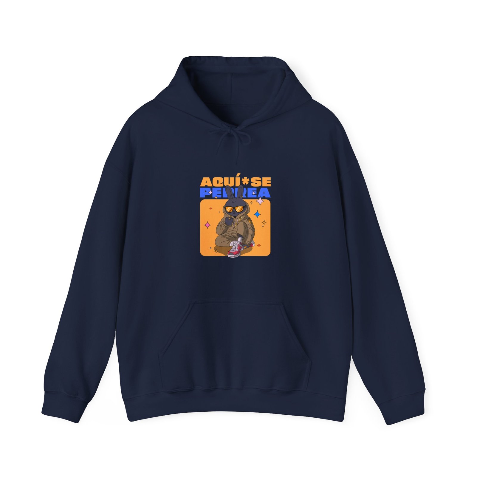 AQUÍ SE PERREA Bunny Urban Streetwear Graphic Design - Hoodie - Image 9