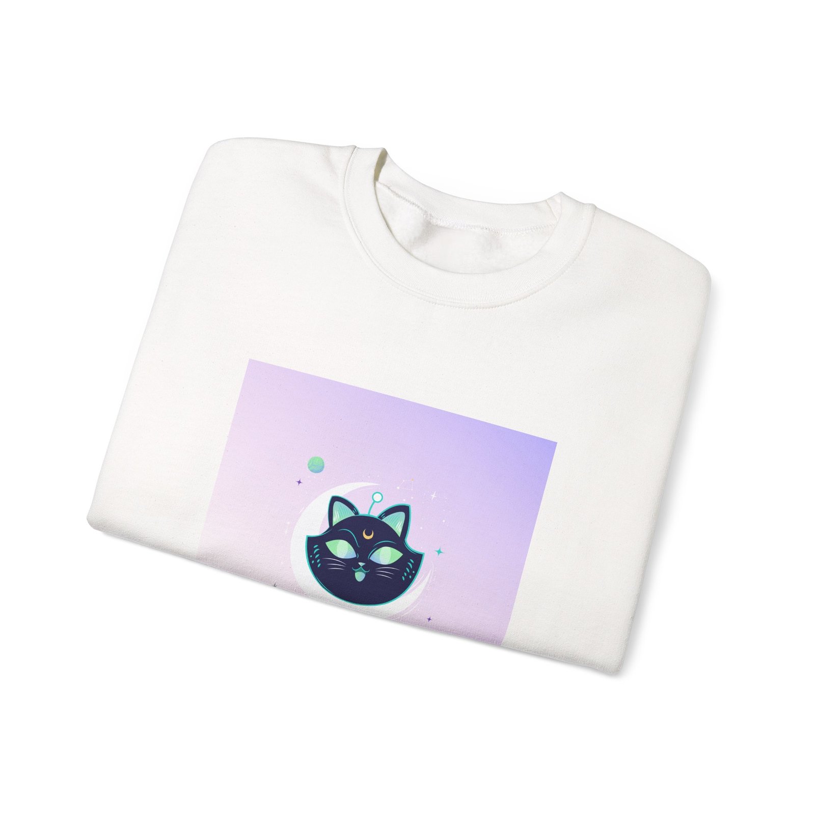 Extra Terrestrial Cat in Cosmic Space Design - Sweatshirt - Image 3