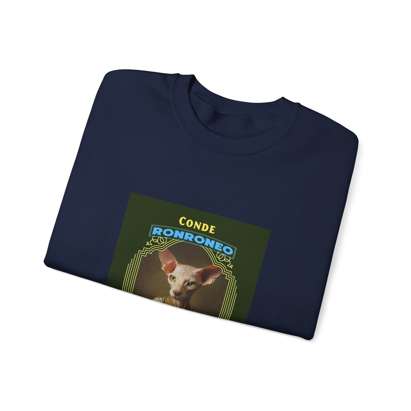 CONDE RONRONEO Sphynx Cat Noble Artistic Illustration - Sweatshirt - Image 11