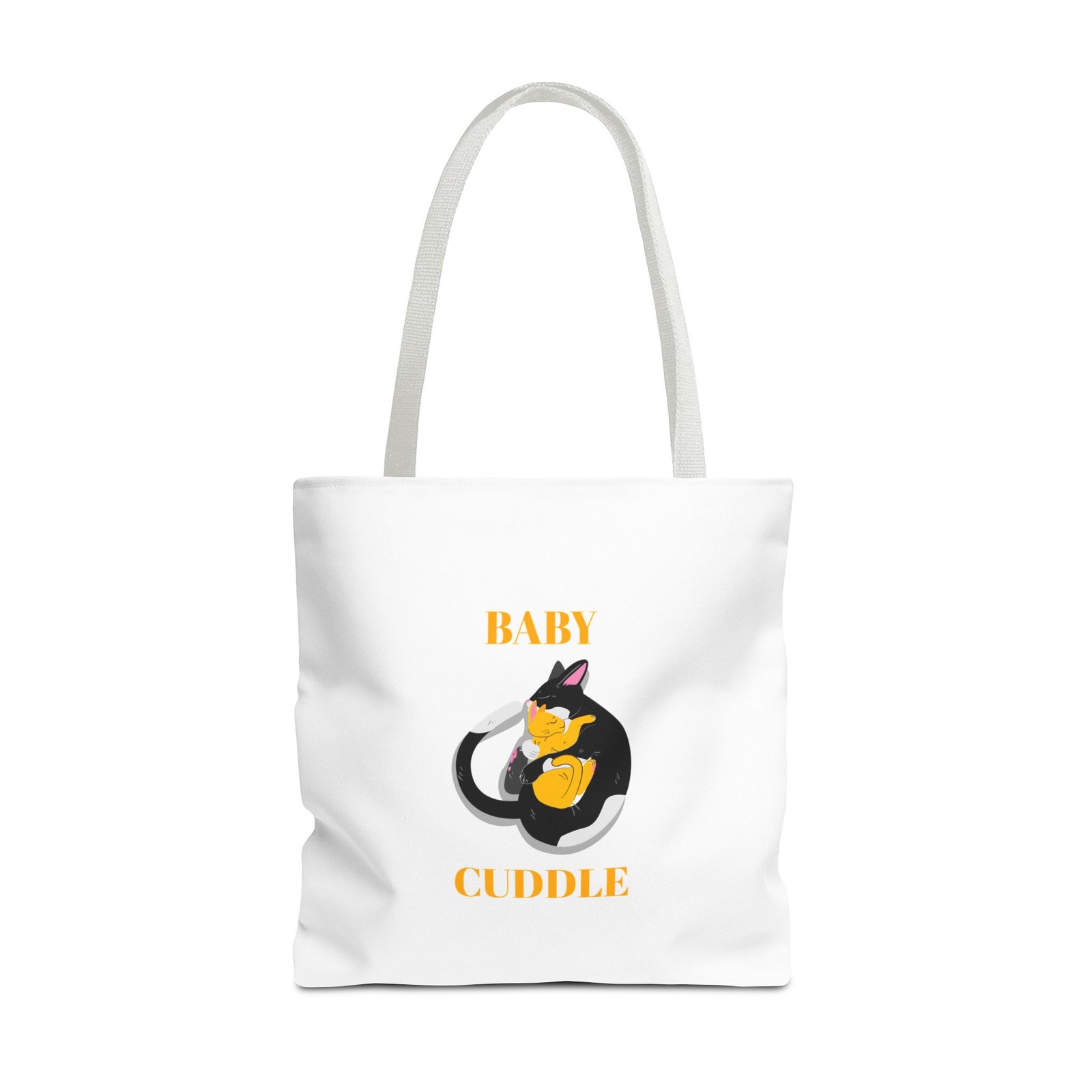 Adorable Baby Cuddling a Cozy Cat Illustration - Tote Bag - Image 9