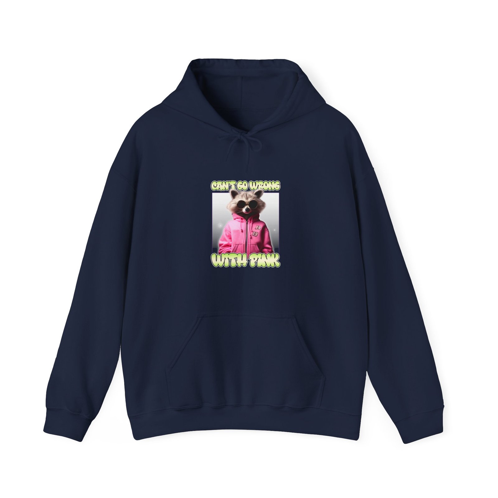Can't Go Wrong With Pink Raccoon Stylish Graphic Design - Hoodie - Image 9