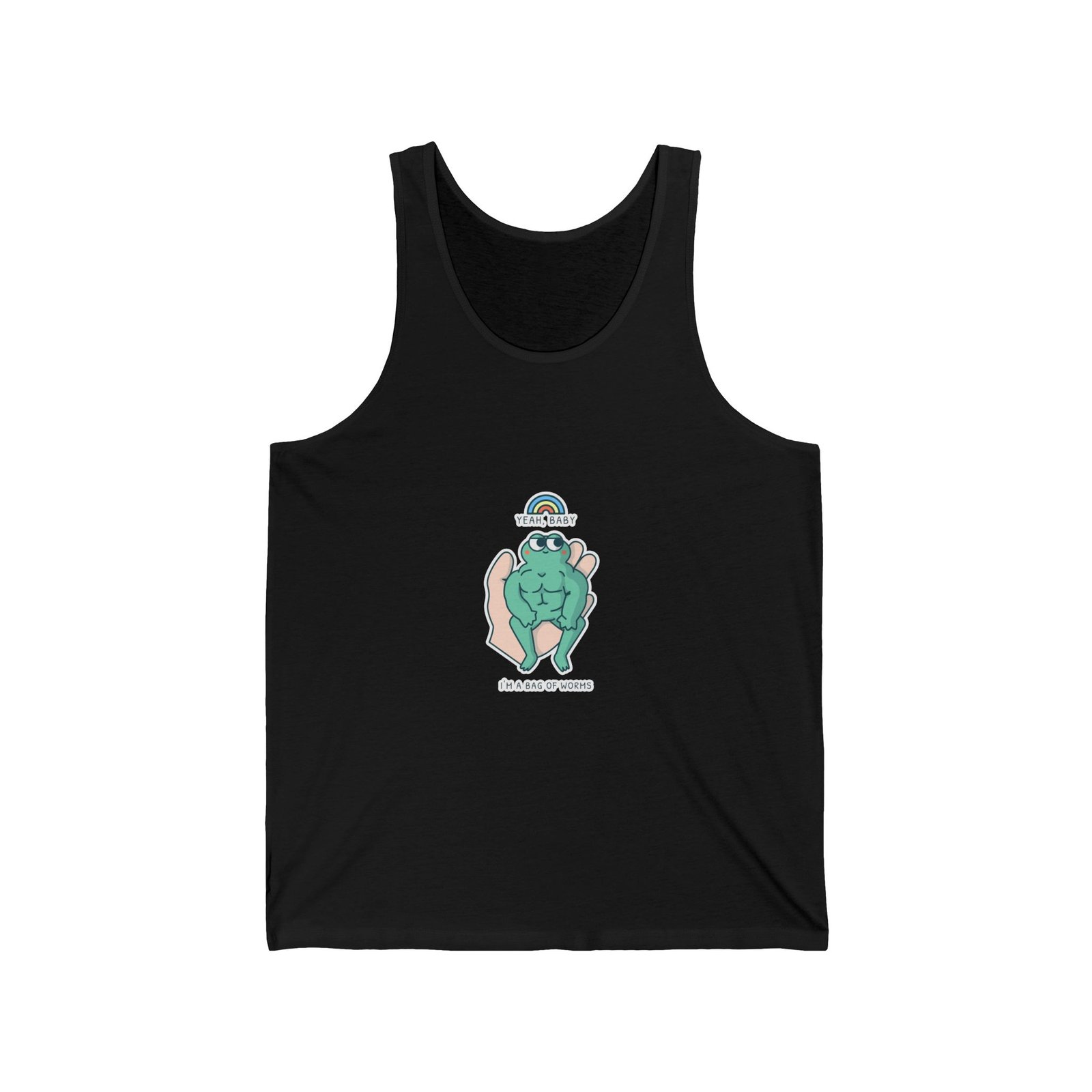 Yeah Baby Buff Frog Cartoon Muscle Fitness Illustration - Tank Top