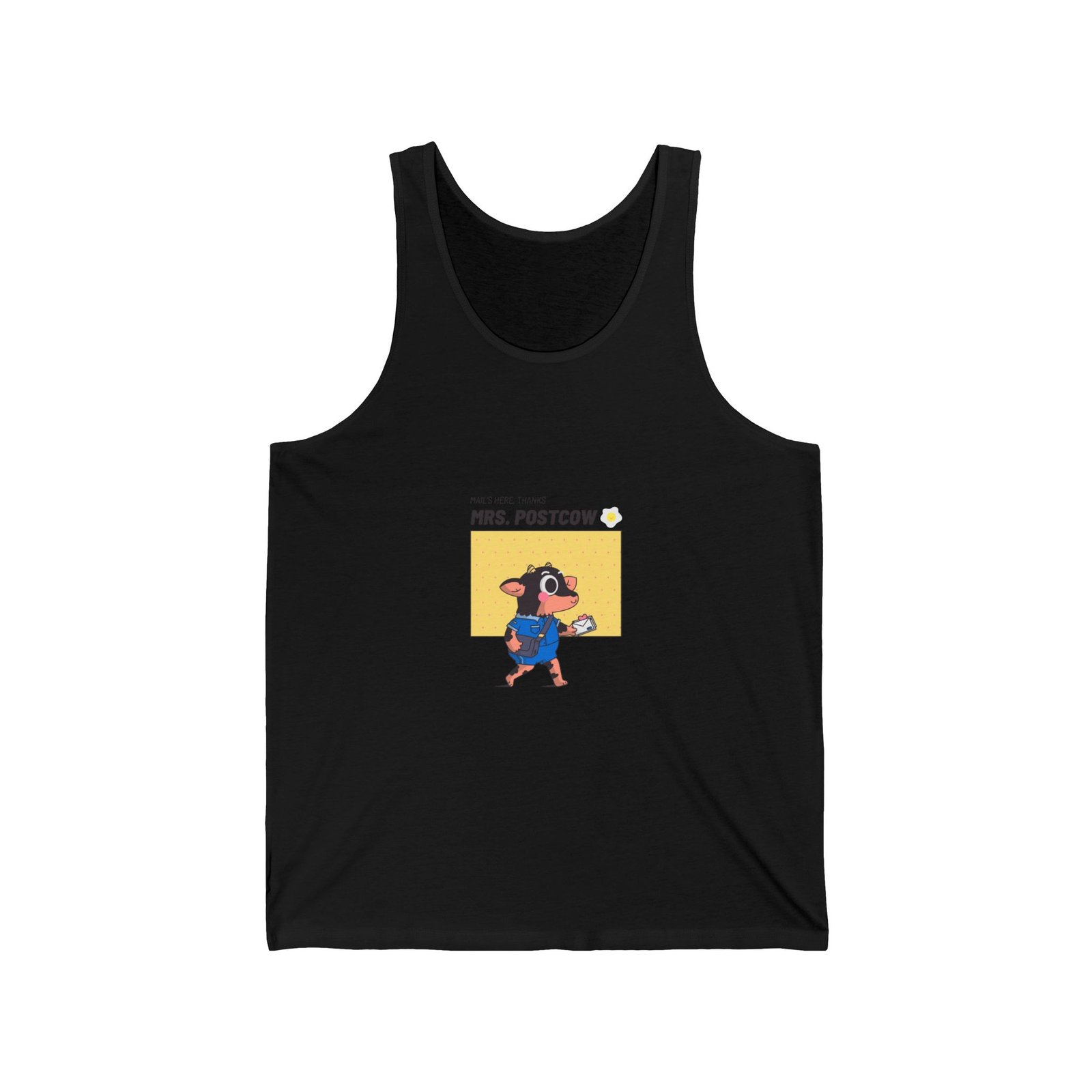 Mrs. Postcow Cartoon Cow Wearing Postal Uniform - Tank Top