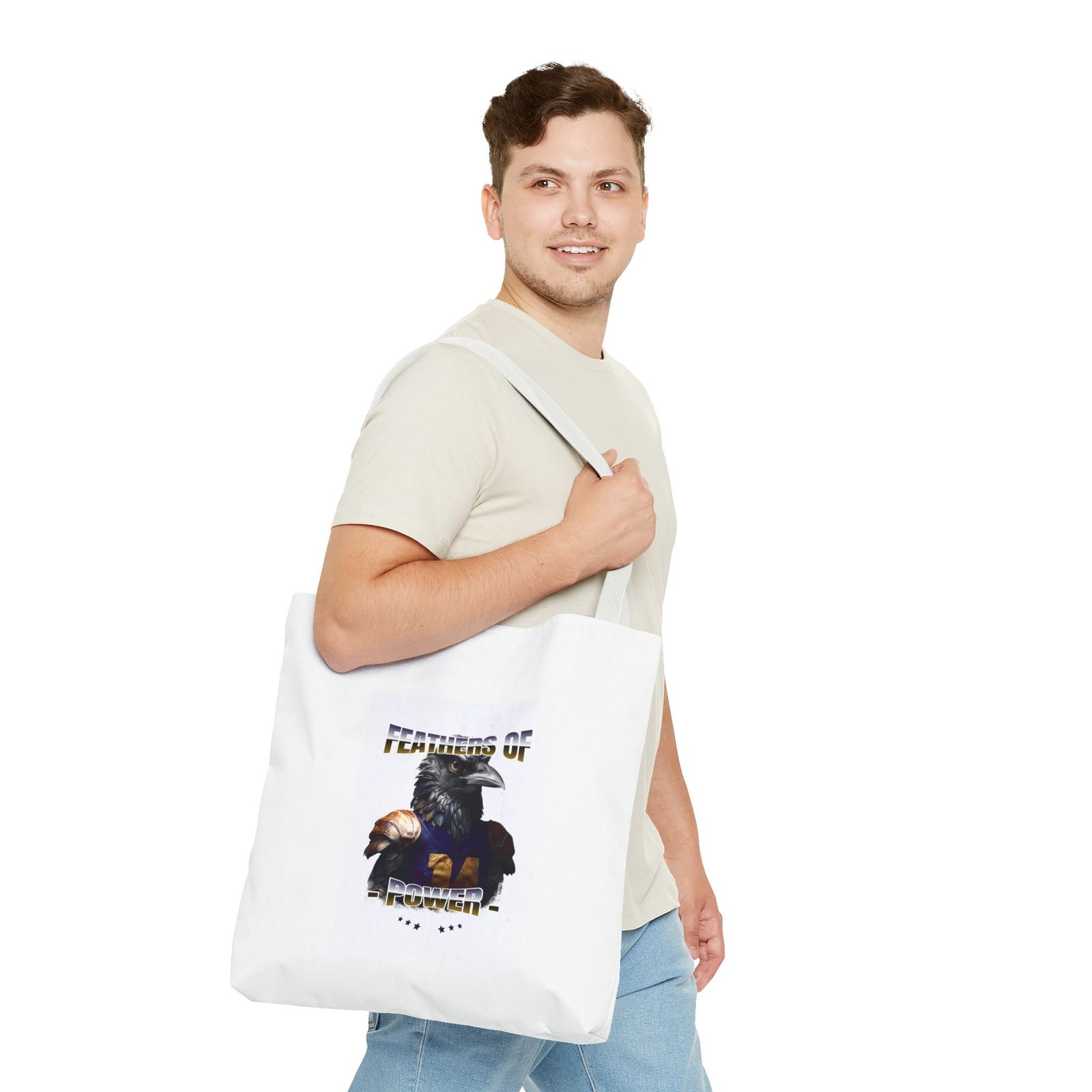Feathers of Power Raven Warrior Bold Tribal Artwork - Tote Bag - Image 11