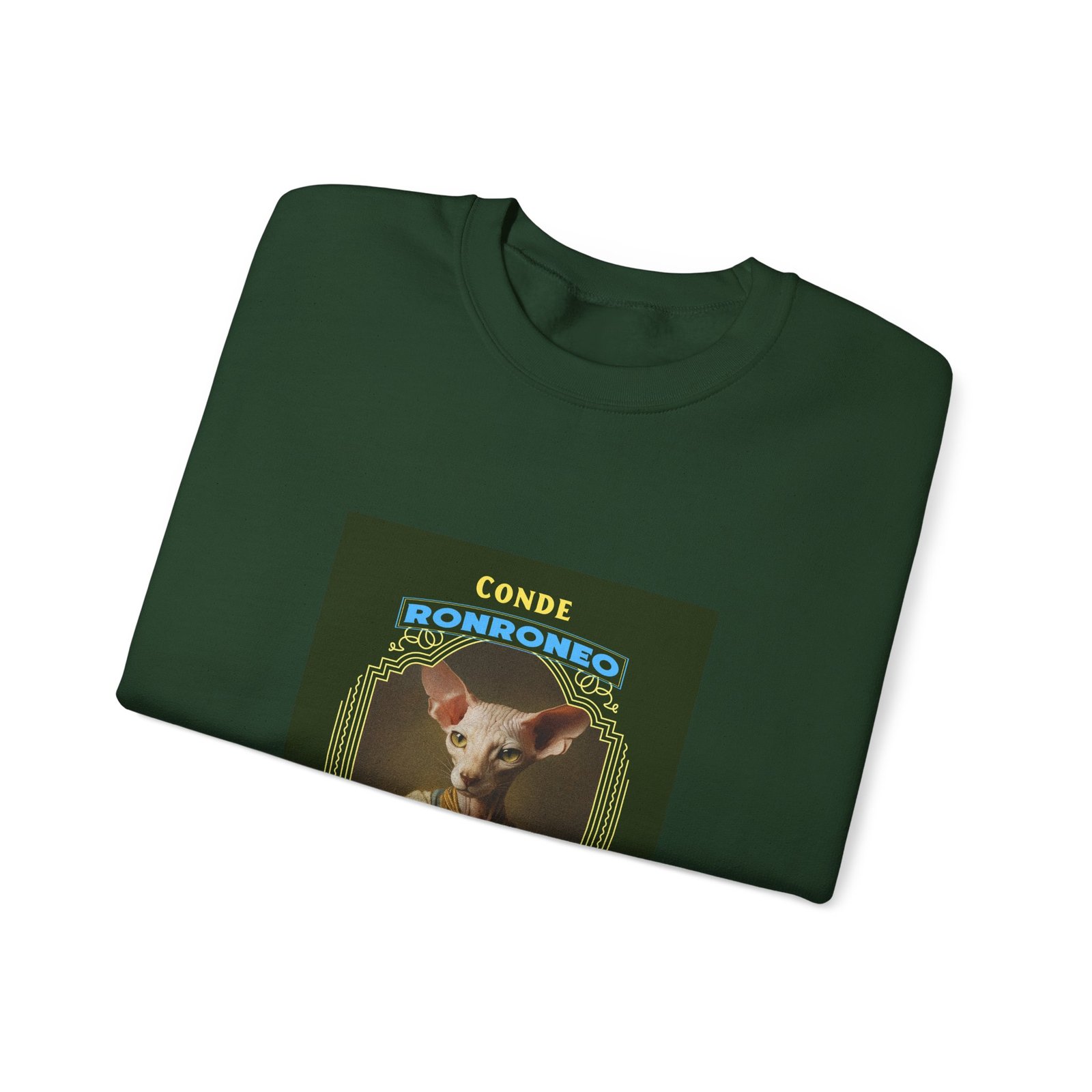 CONDE RONRONEO Sphynx Cat Noble Artistic Illustration - Sweatshirt - Image 7