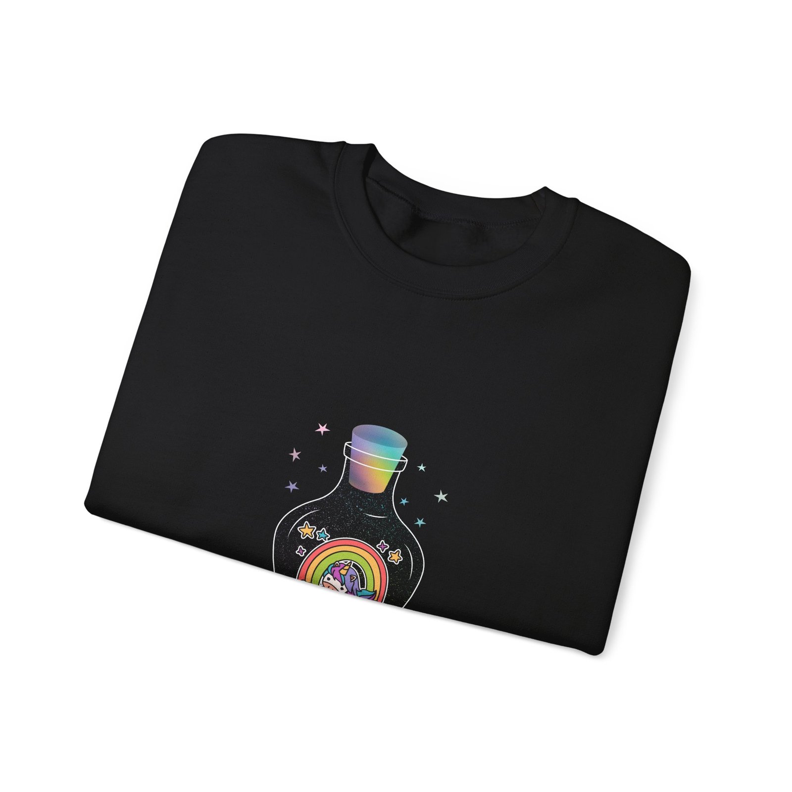 Whimsical Unicorn with Magical Sparkles and Rainbow Mane - Sweatshirt - Image 3