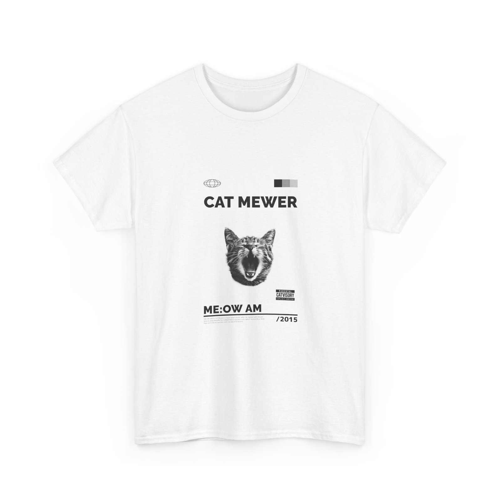 Cat Mewer Screaming Feline Illustration with Expressive Pose - T-shirt - Image 3