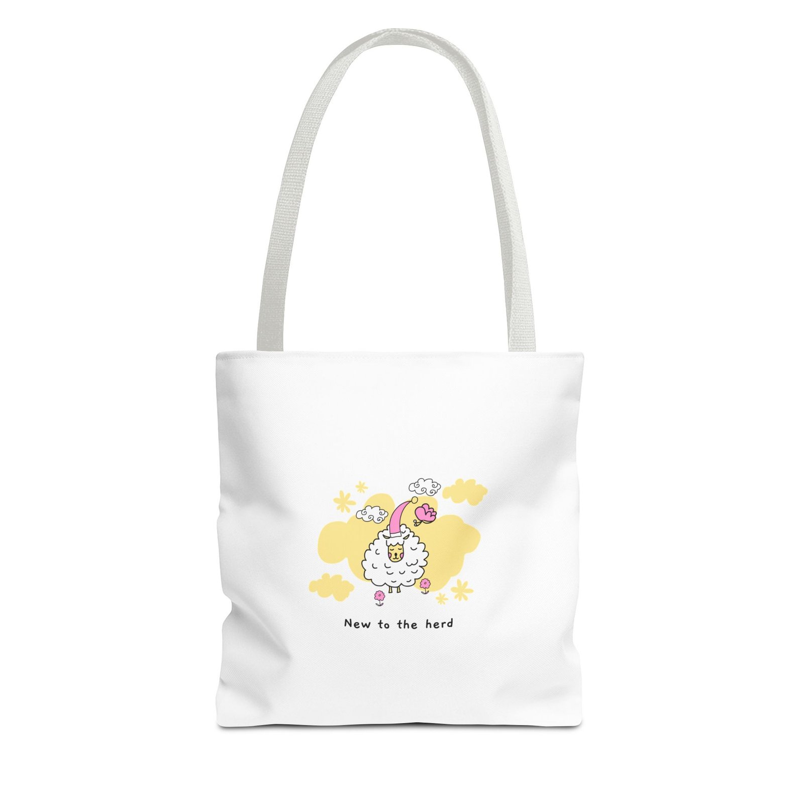 New to the Herd Cute Fluffy Sheep Graphic - Tote Bag