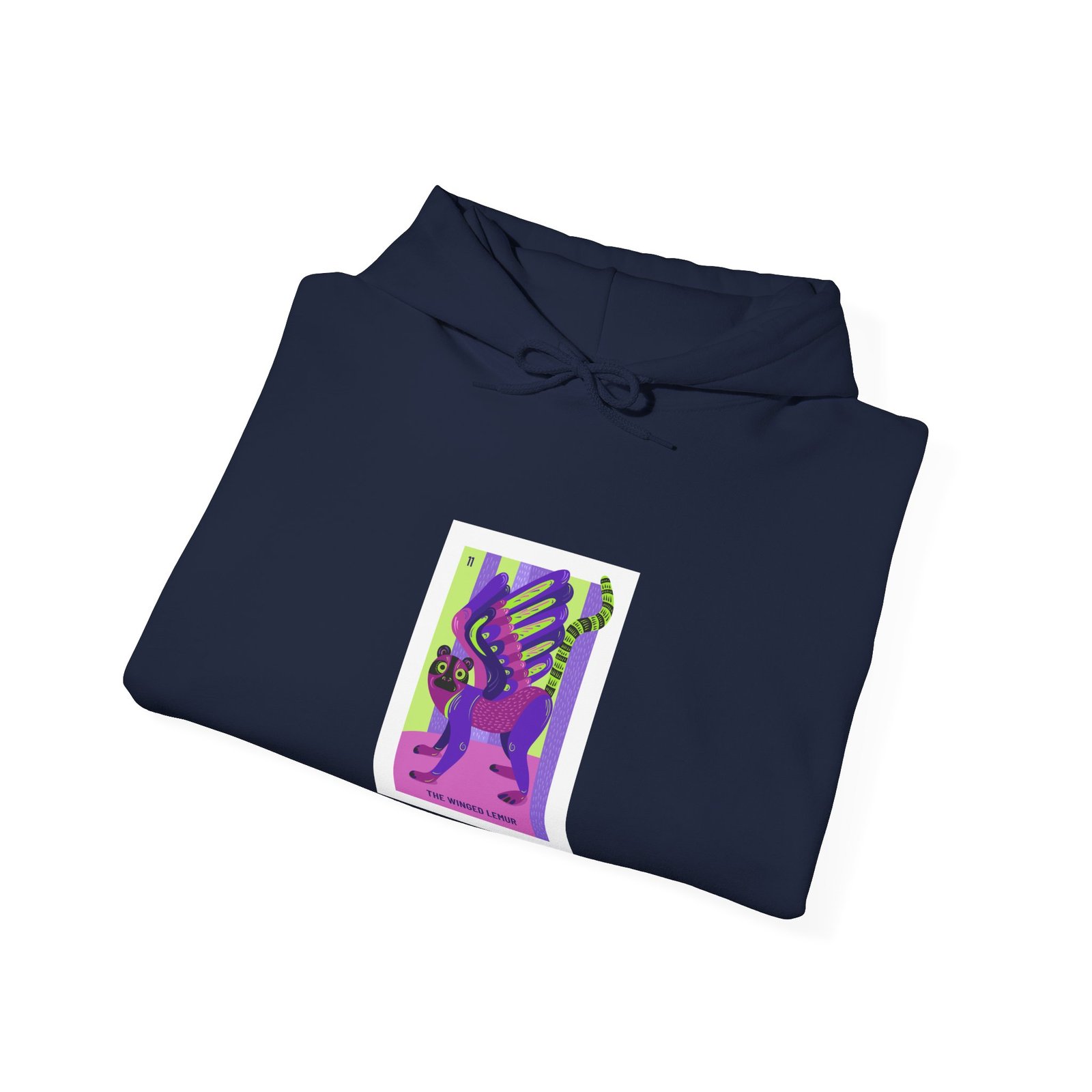 Colorful Winged Lemur Artistic Illustration - Hoodie - Image 12
