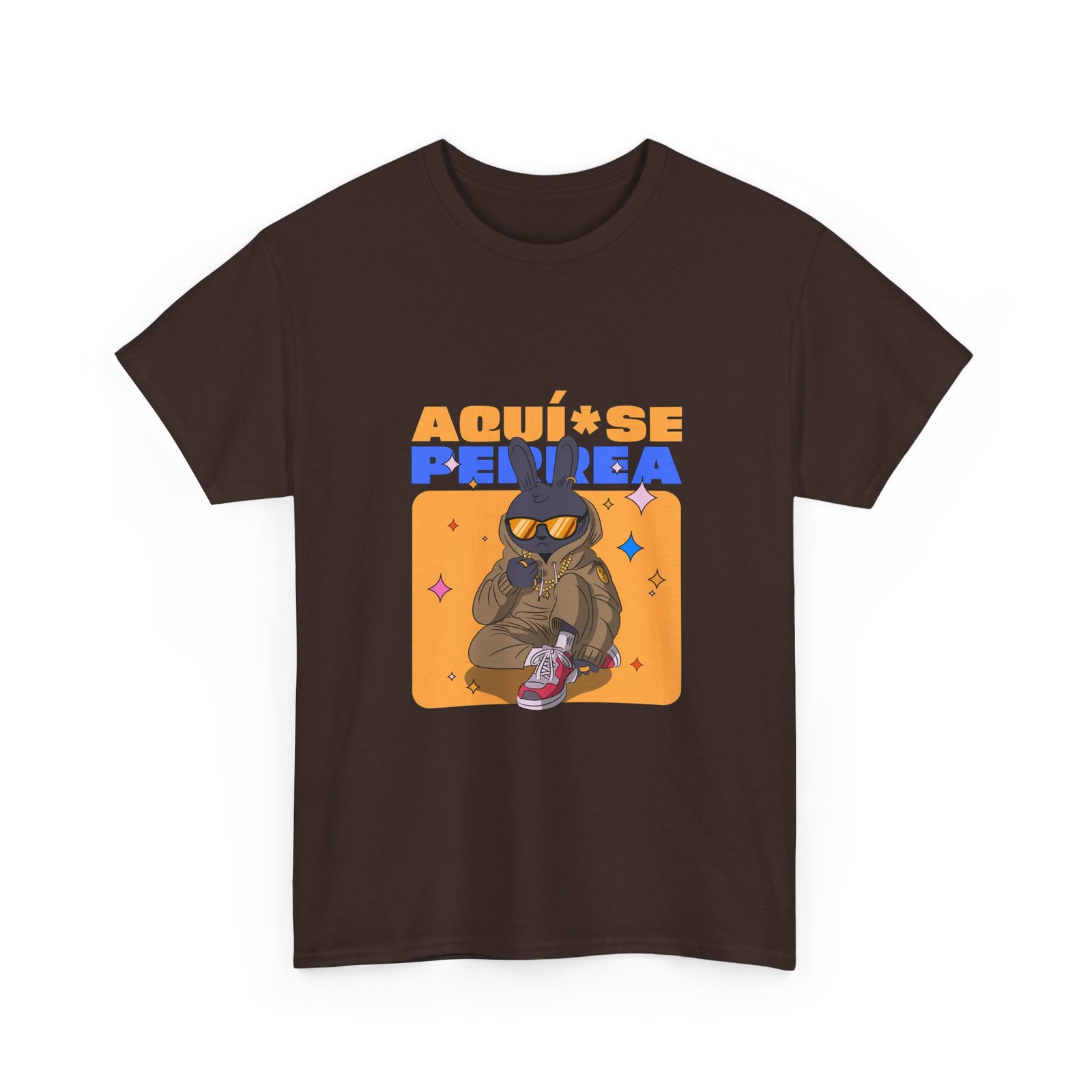 AQUÍ SE PERREA Bunny Urban Streetwear Graphic Design - T-shirt - Image 3