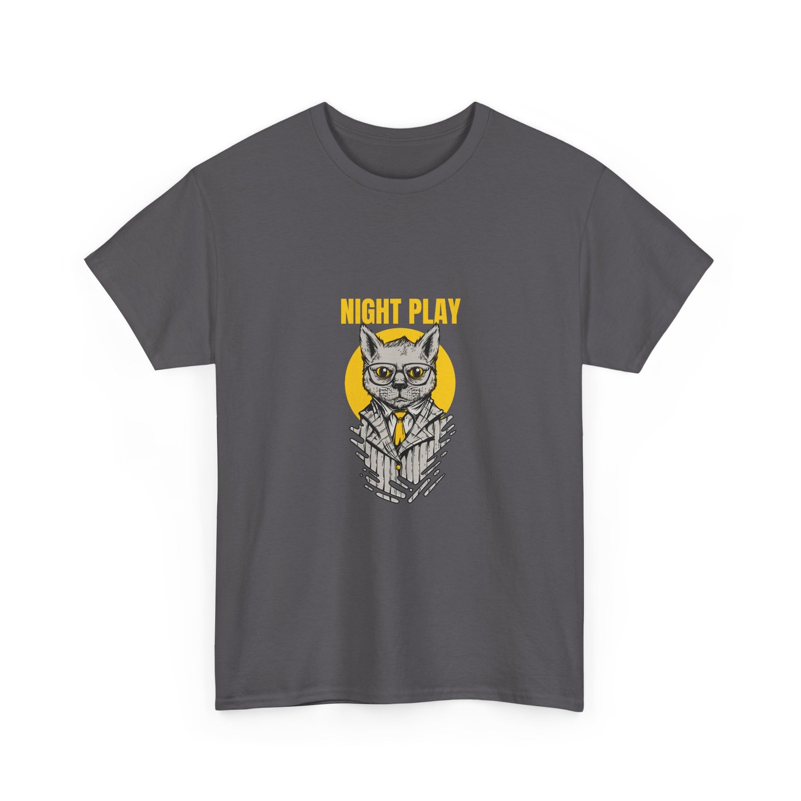 Mysterious Cat Playing at Night with Moonlit Glow - T-shirt - Image 7