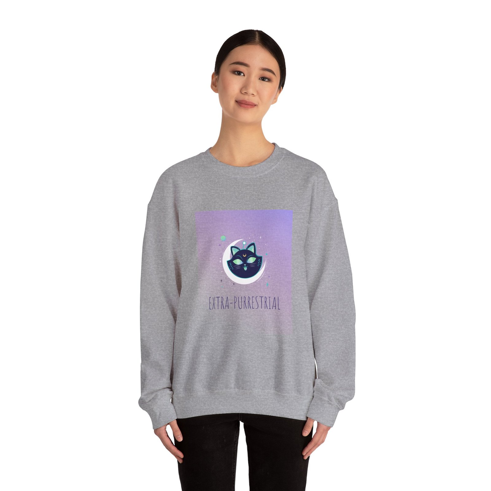 Extra Terrestrial Cat in Cosmic Space Design - Sweatshirt - Image 12