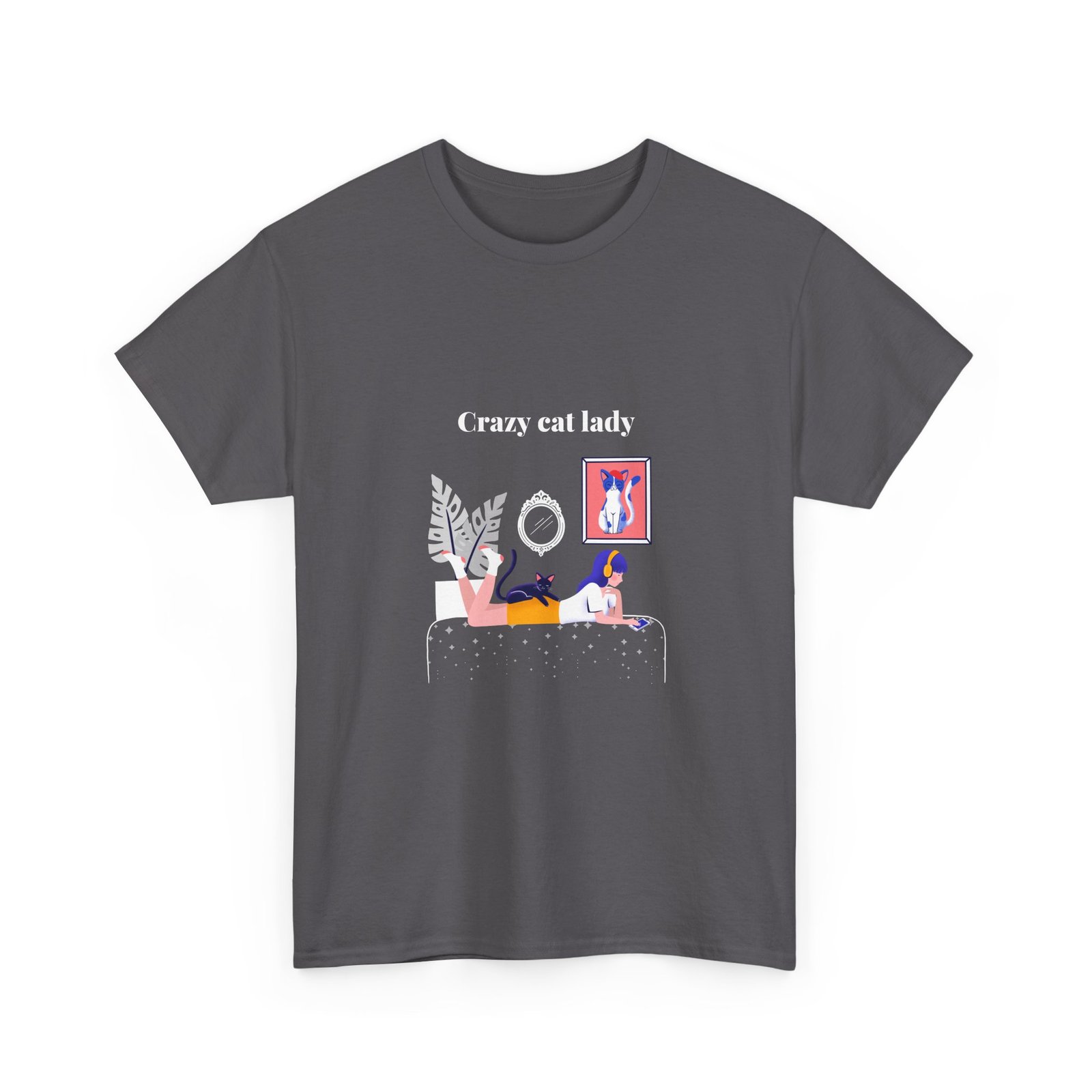 Crazy Cat Lady Relaxed Cat Illustration with Whimsical Charm - T-shirt - Image 7