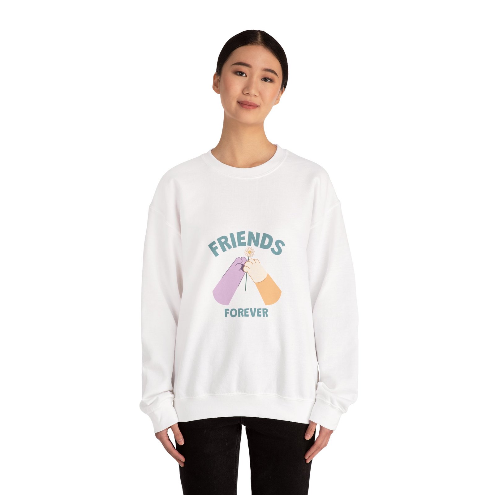 Friends Forever Animal Friends Cute Cartoon Illustration - Sweatshirt - Image 4