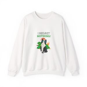 No Regrets Dog with Bold Typography and Playful Expression - Sweatshirt