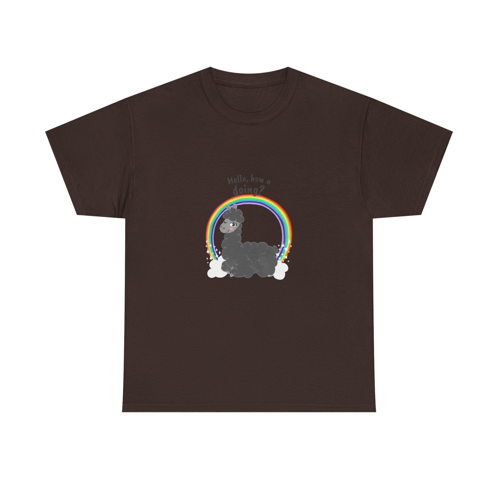 Cute Hello How U Doing Friendly Alpaca Illustration - T-shirt