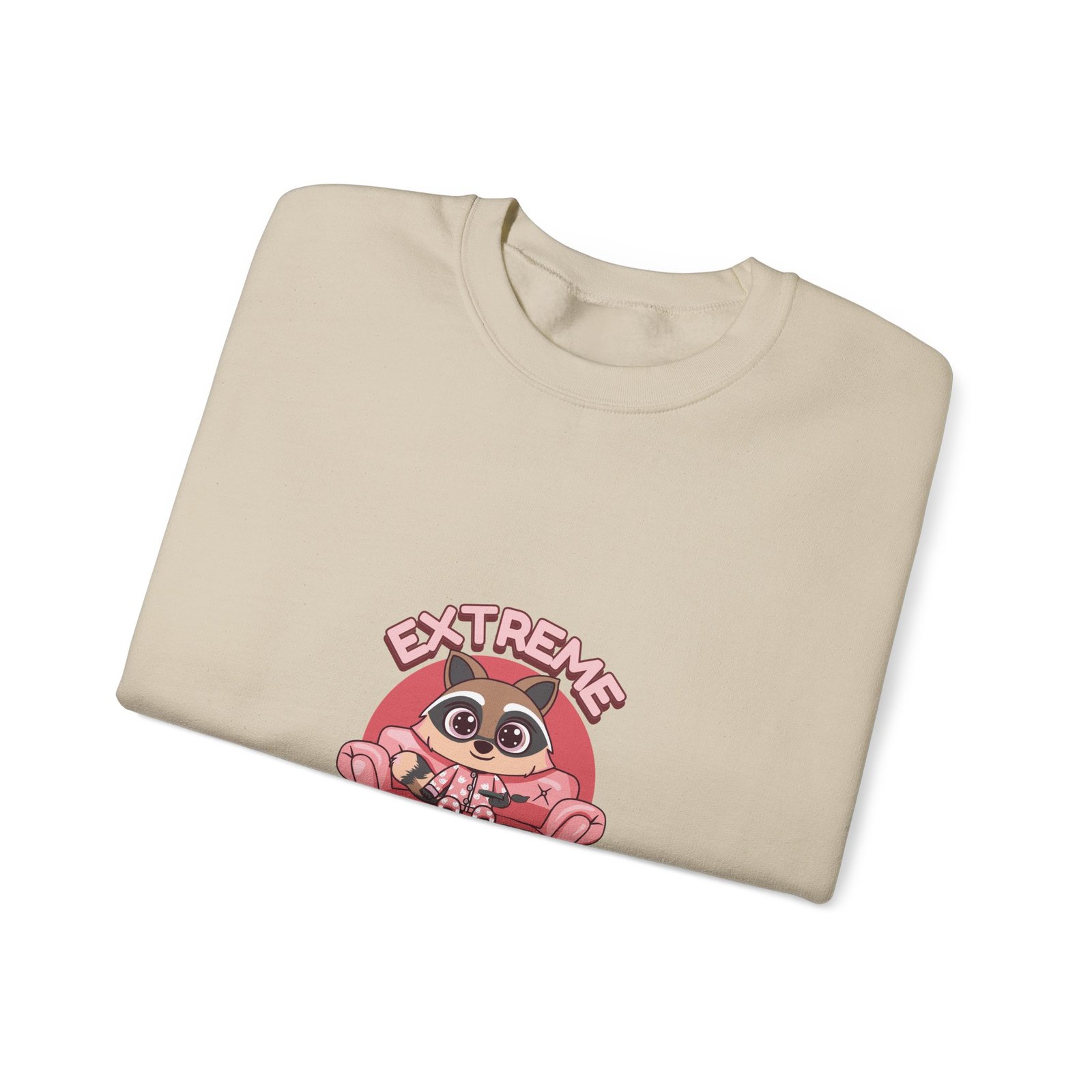 Extreme TV Binging Squad Raccoon Gamer Graphic - Sweatshirt - Image 7
