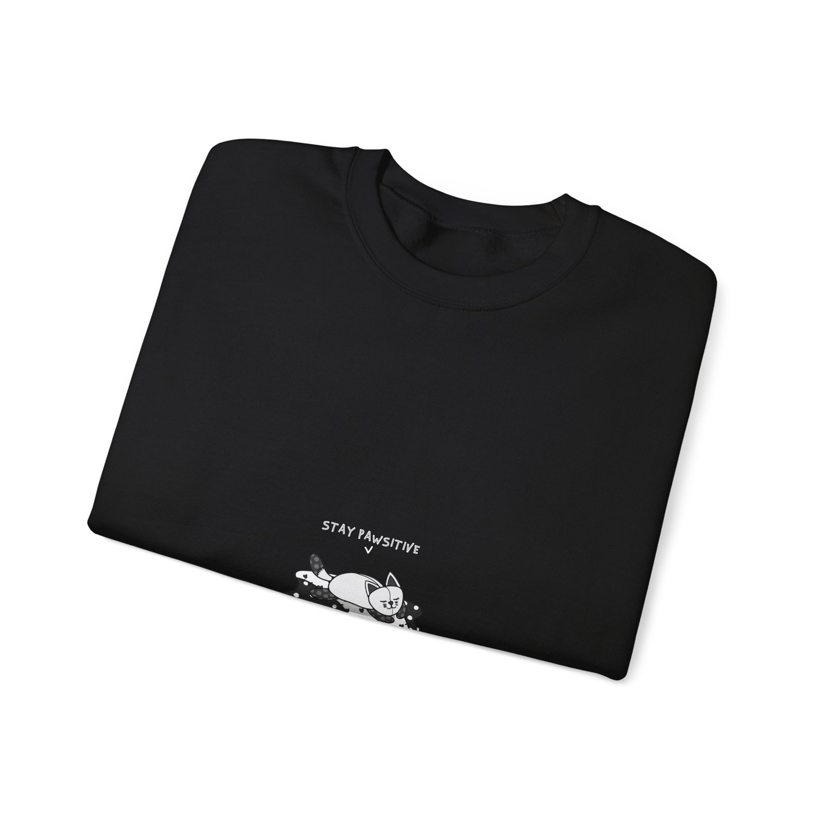 Stay Pawsitive Cat Hopeful Inspirational Design - Sweatshirt - Image 3