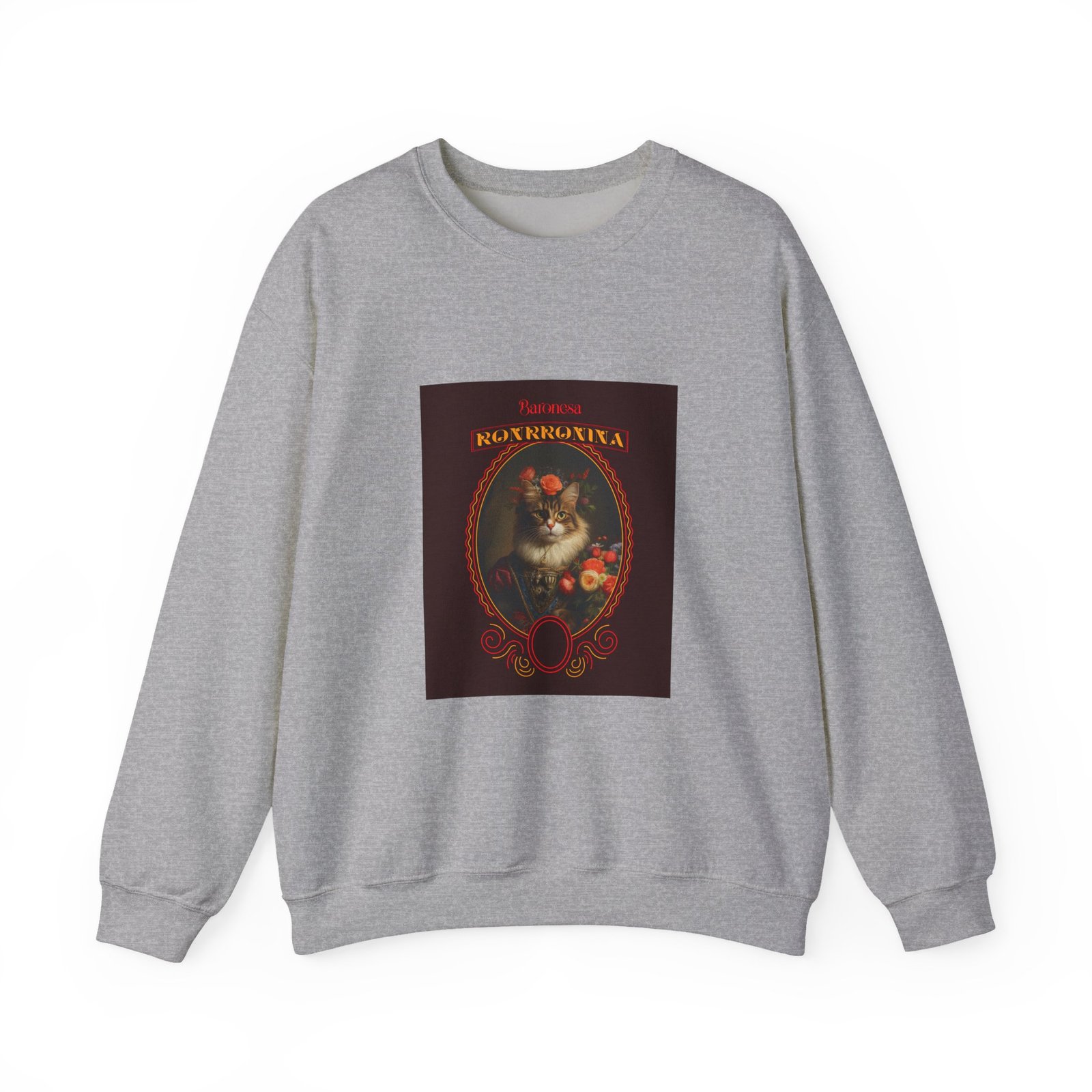 Baronessa Murronika Vintage Cat Illustration with Elegant Flair - Sweatshirt - Image 9