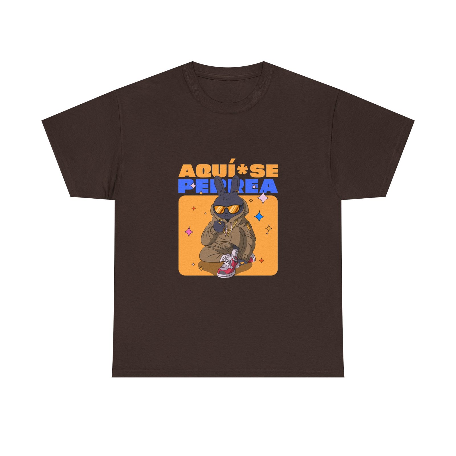 AQUÍ SE PERREA Bunny Urban Streetwear Graphic Design - T-shirt