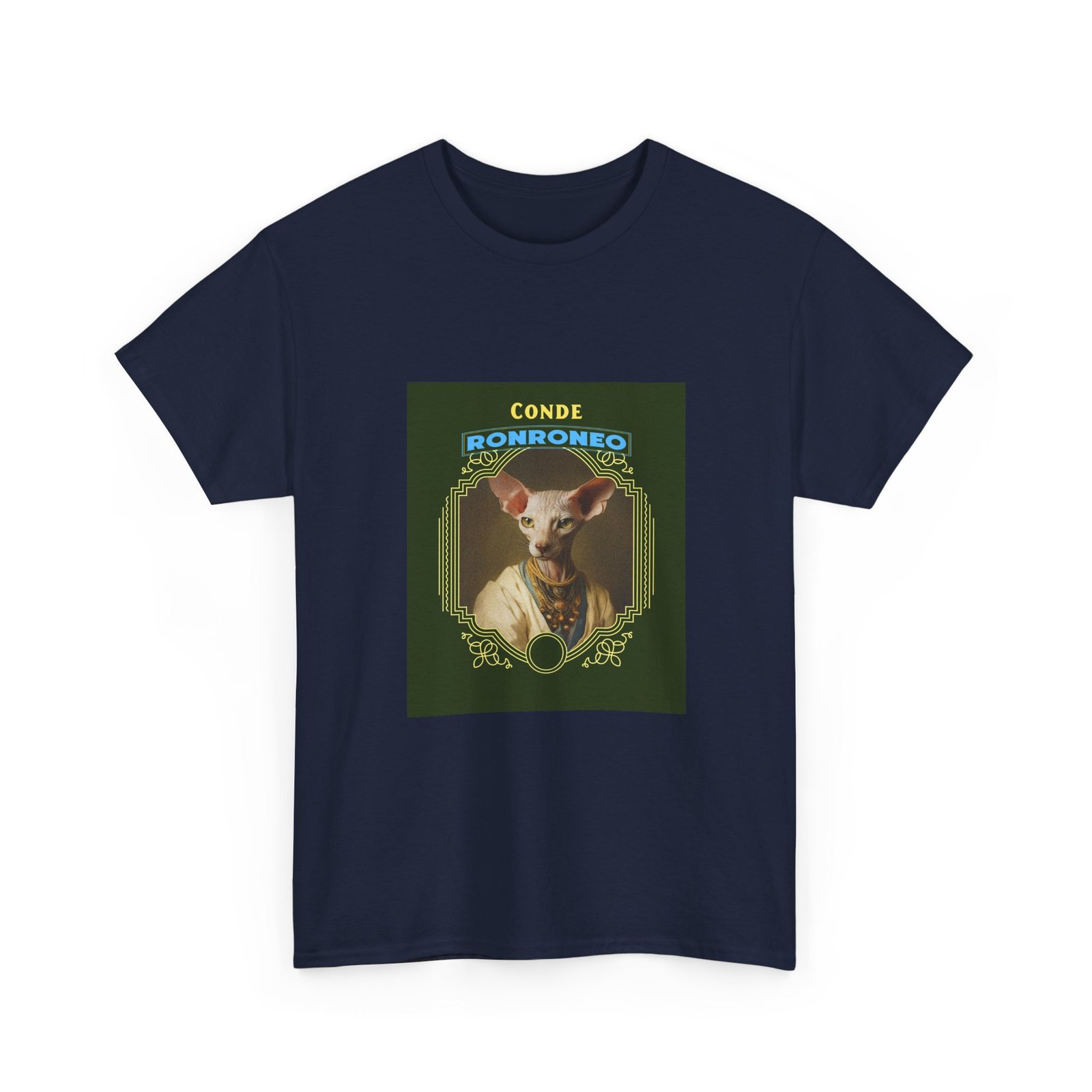 CONDE RONRONEO Sphynx Cat Noble Artistic Illustration - T-shirt - Image 11