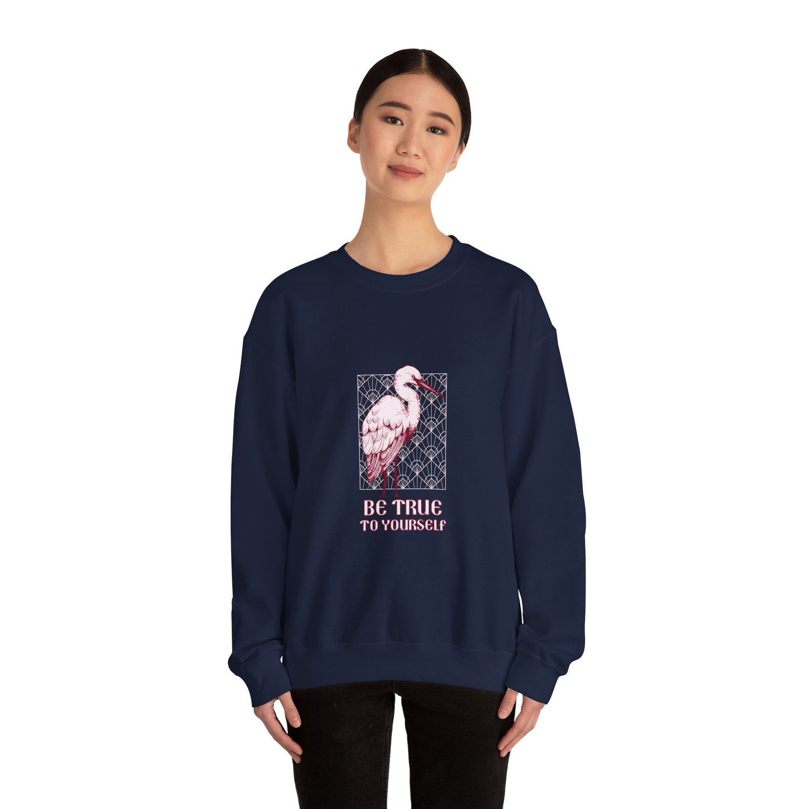 Be True To Yourself Inspirational Stork Elegant Design - Sweatshirt - Image 12