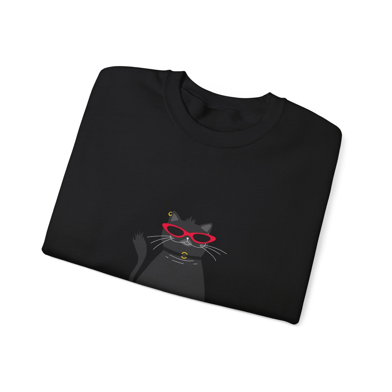 LOOKING GOOD, FELINE GOOD Cat Stylish Typography Design - Sweatshirt - Image 3