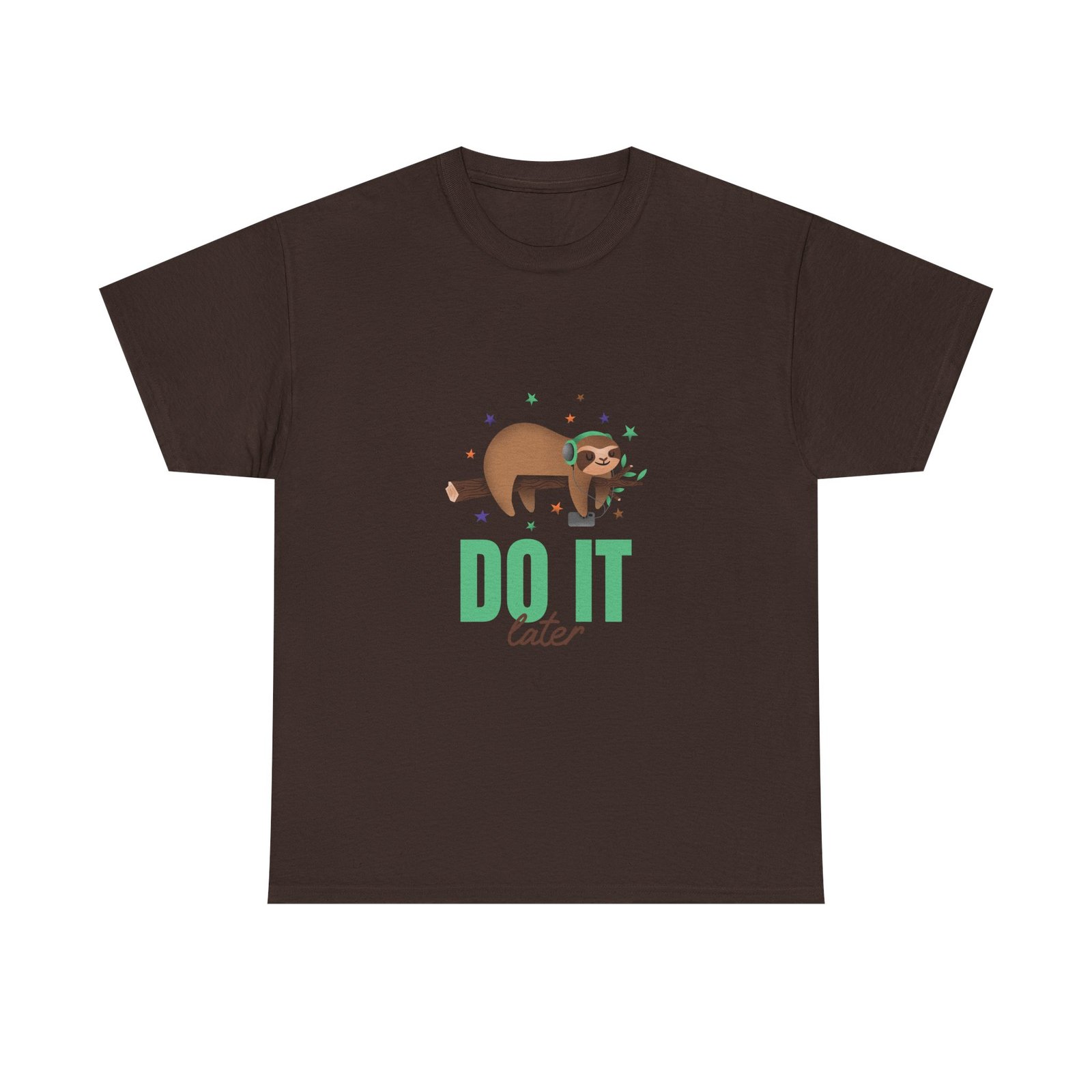 Funny Do It Later Sloth Lazy Cartoon Illustration - T-shirt