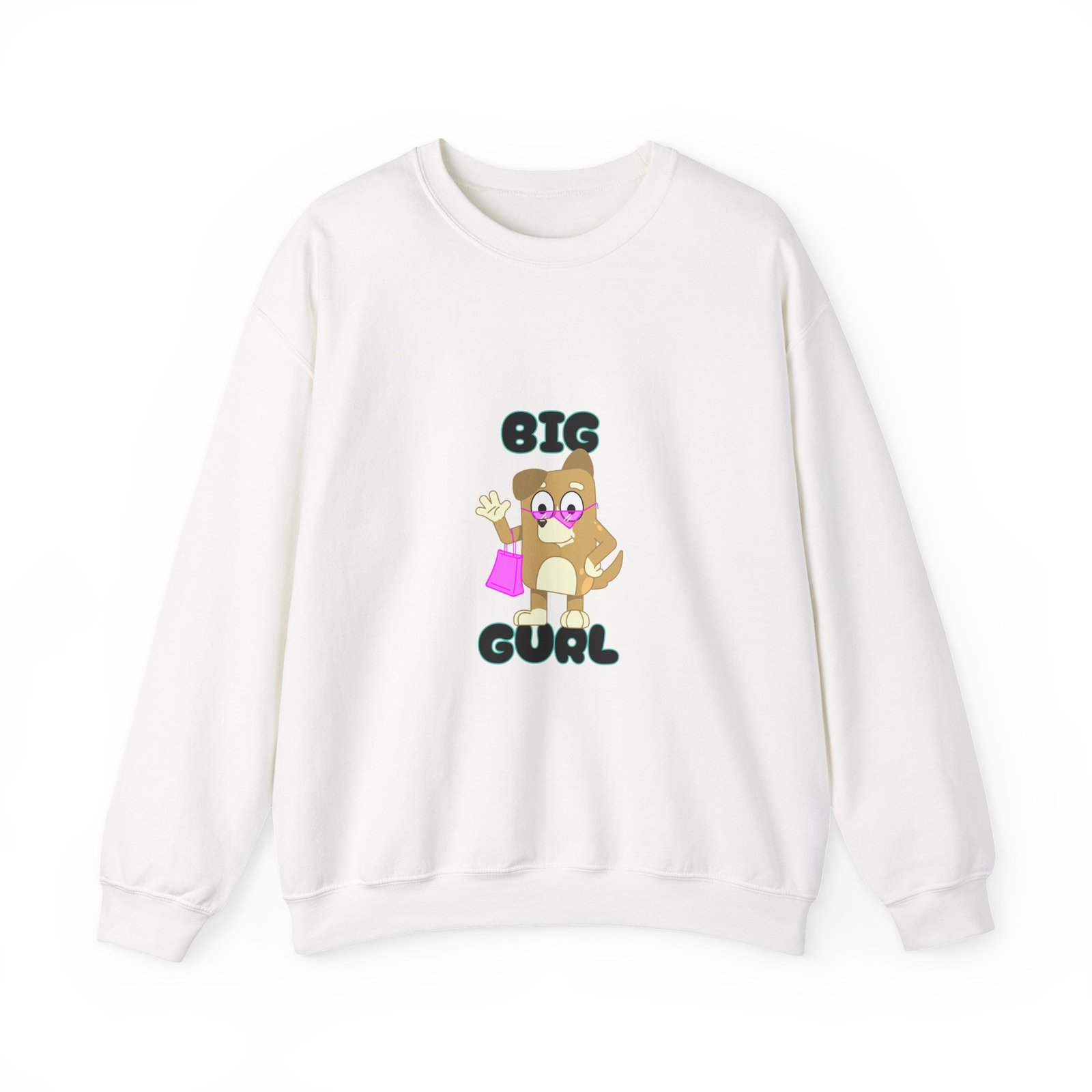Big Gurl Squirrel Shopper Cartoon with Groceries and Bag - Sweatshirt