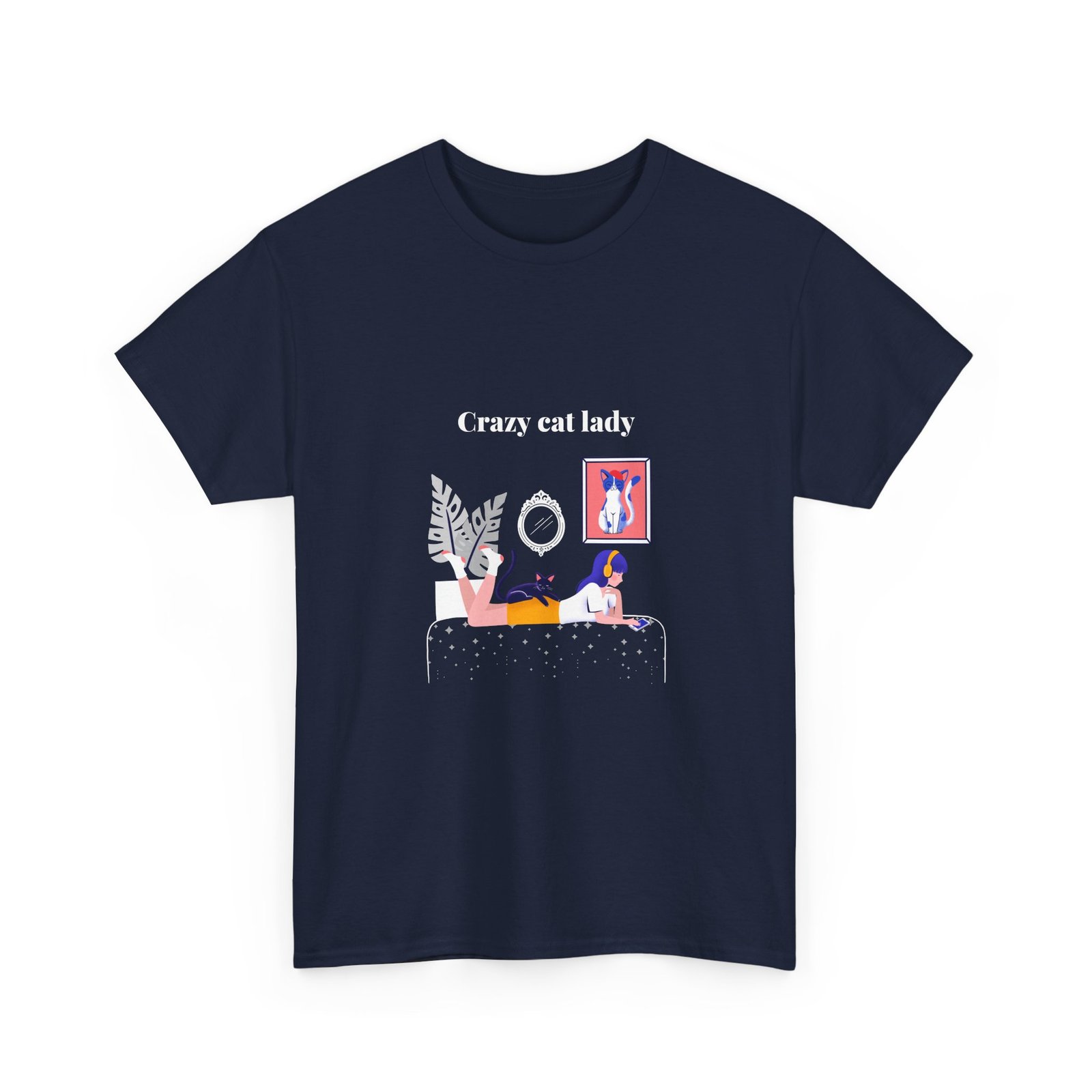 Crazy Cat Lady Relaxed Cat Illustration with Whimsical Charm - T-shirt - Image 11