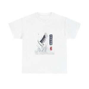 Graceful Garza Heron with Elegant Feather Details - T-shirt