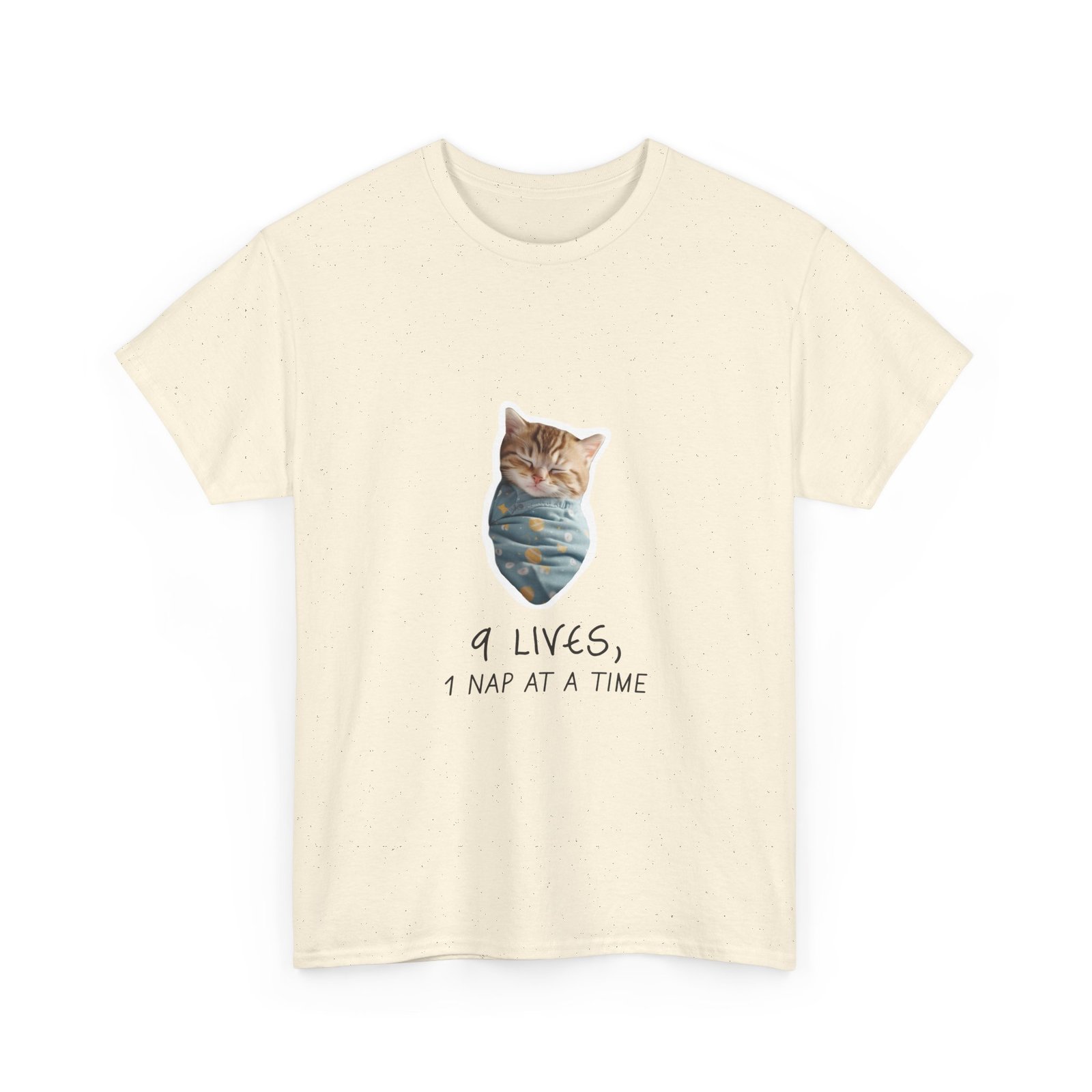 Cute Cat Illustration with "Lives Nap at a Time" Sleepy Theme - T-shirt - Image 7