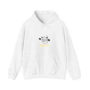 Here We Go Cat Playful Cartoon Illustration - Hoodie