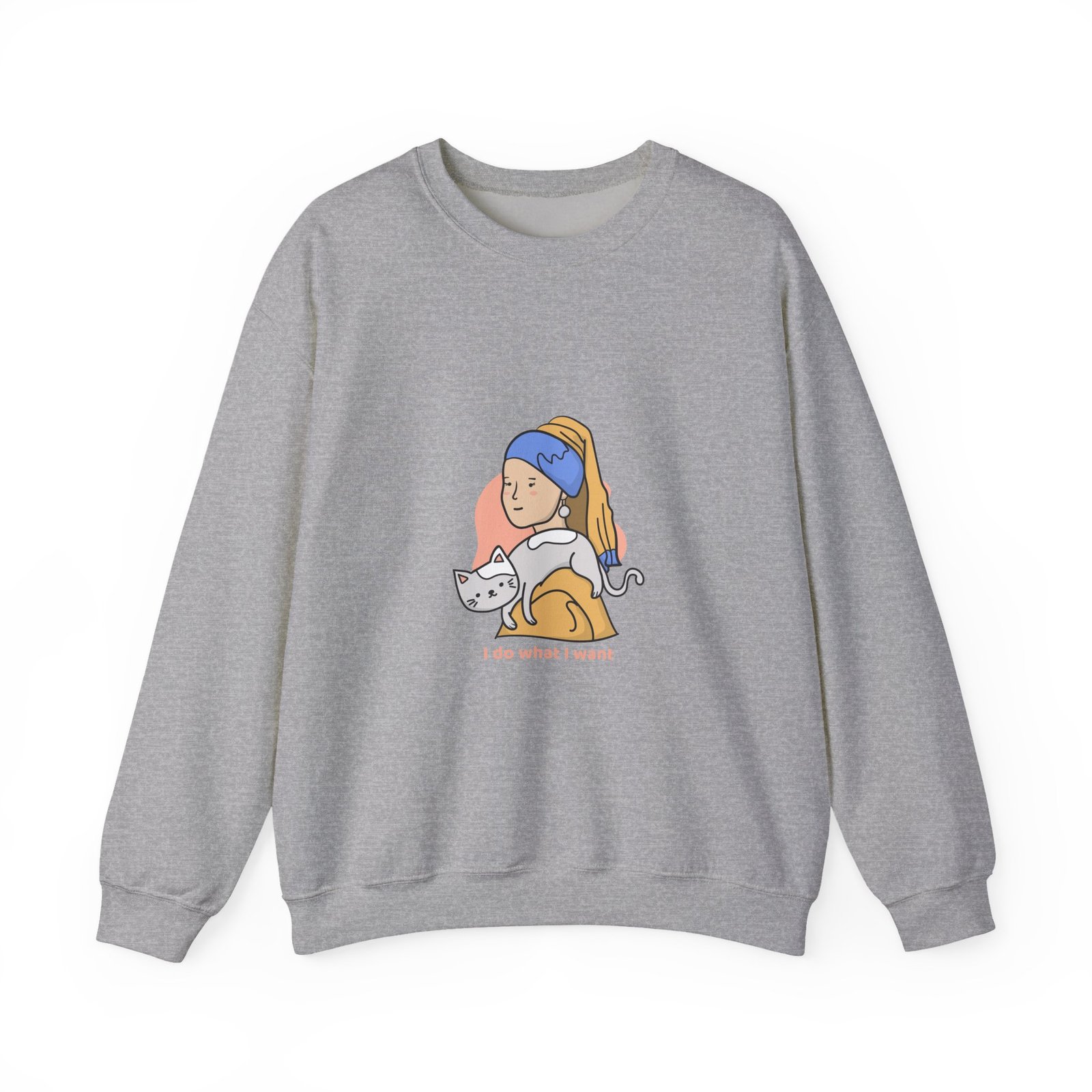 I Do What I Want Cat Artistic Illustration with Attitude - Sweatshirt - Image 9