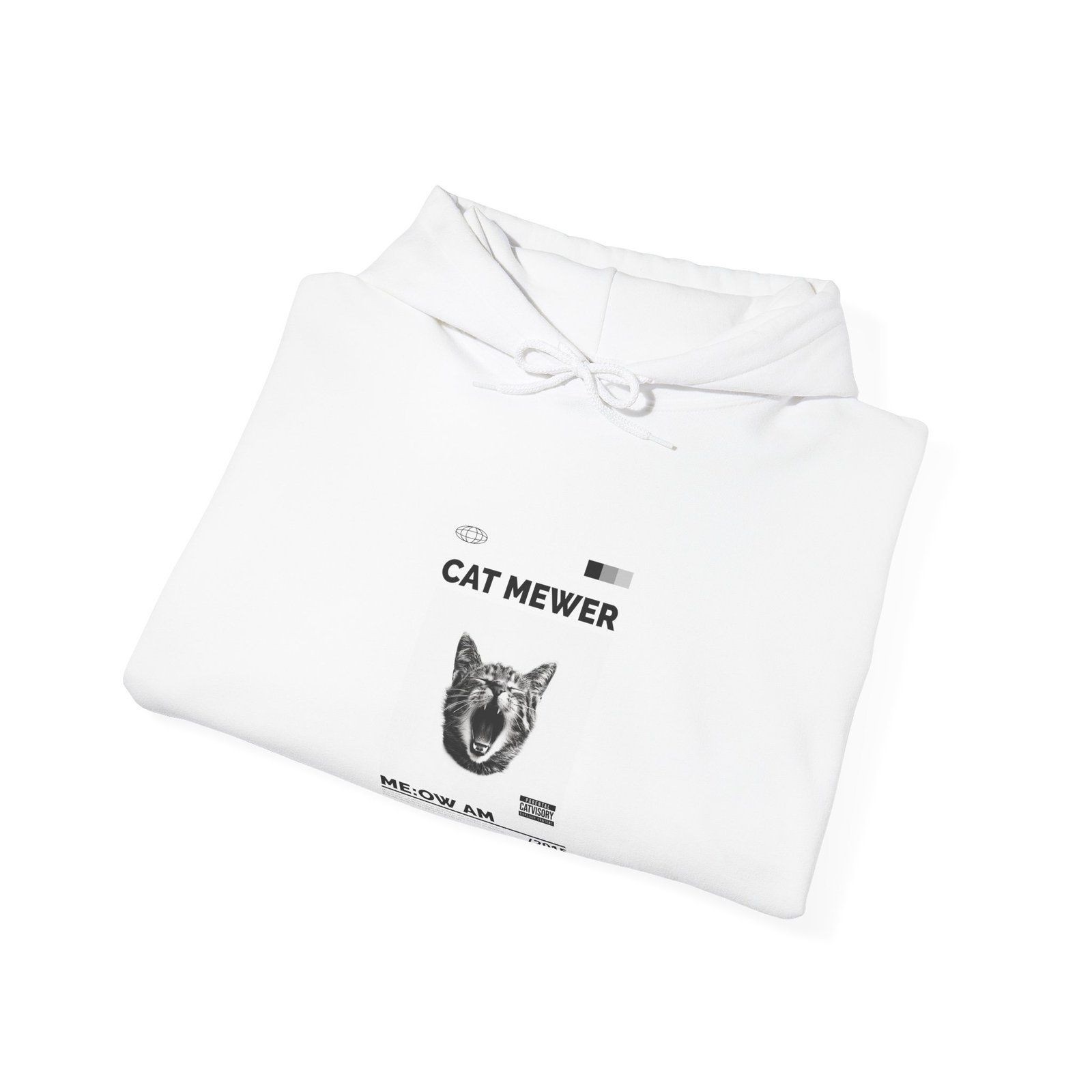Cat Mewer Screaming Feline Illustration with Expressive Pose - Hoodie - Image 4