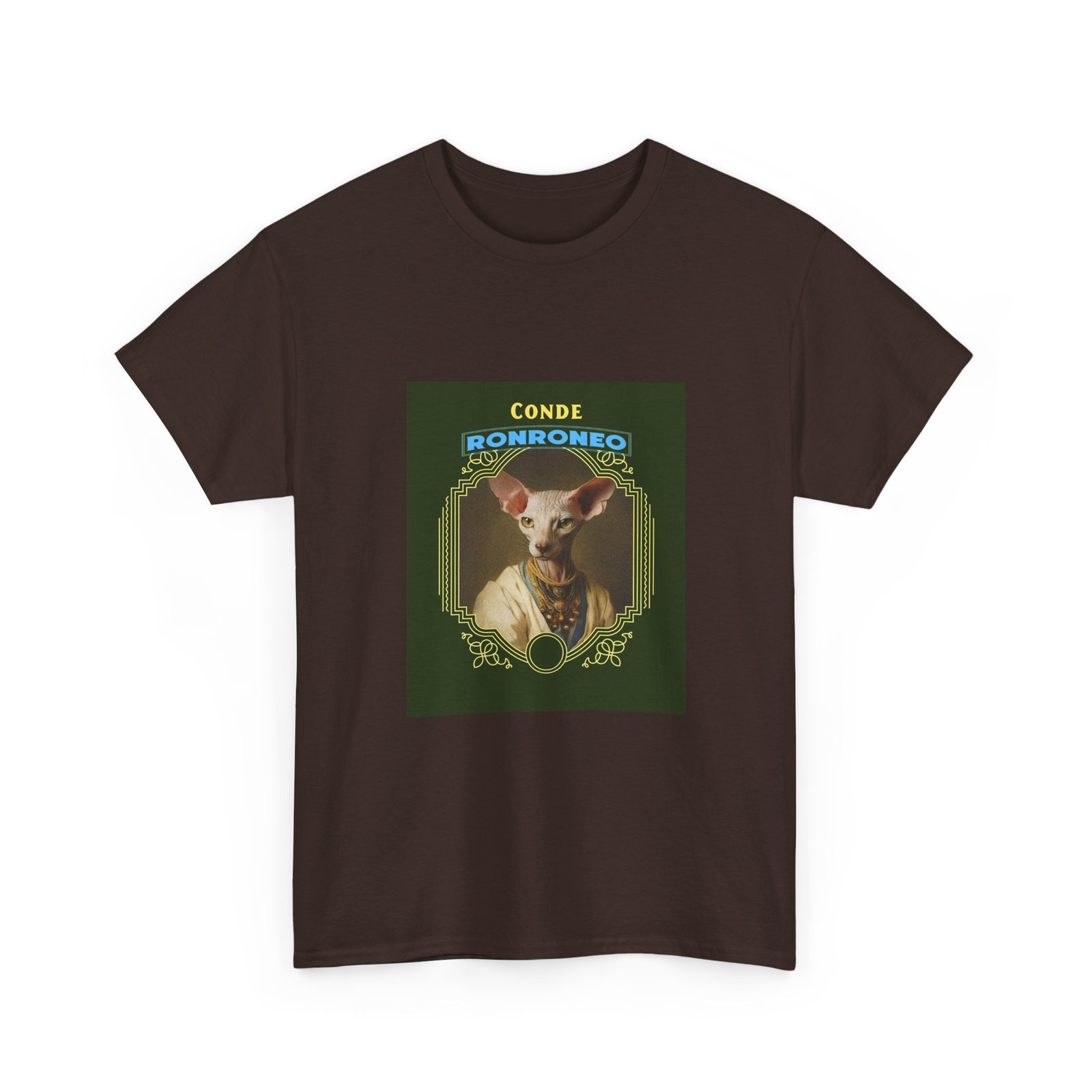 CONDE RONRONEO Sphynx Cat Noble Artistic Illustration - T-shirt - Image 3